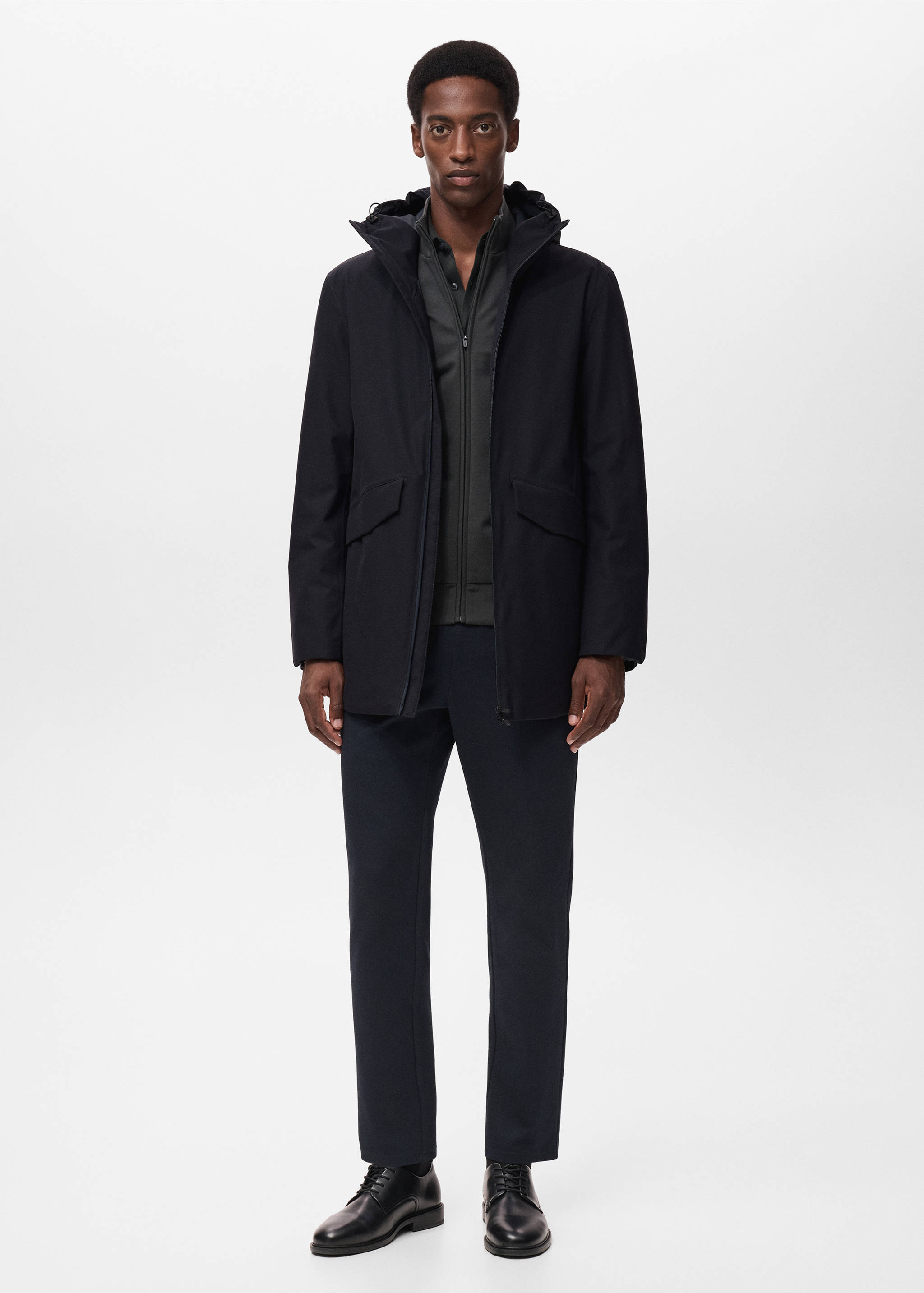 Parka packable acolchada water repellent Thermolite® - Plano general, Azul marino. Ref: 17035968-00.