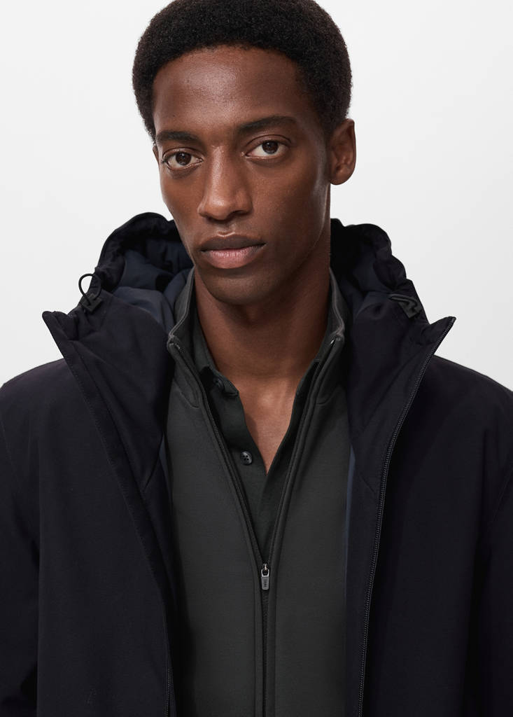 Packable water-repellent padded Thermolite® parka — Navy