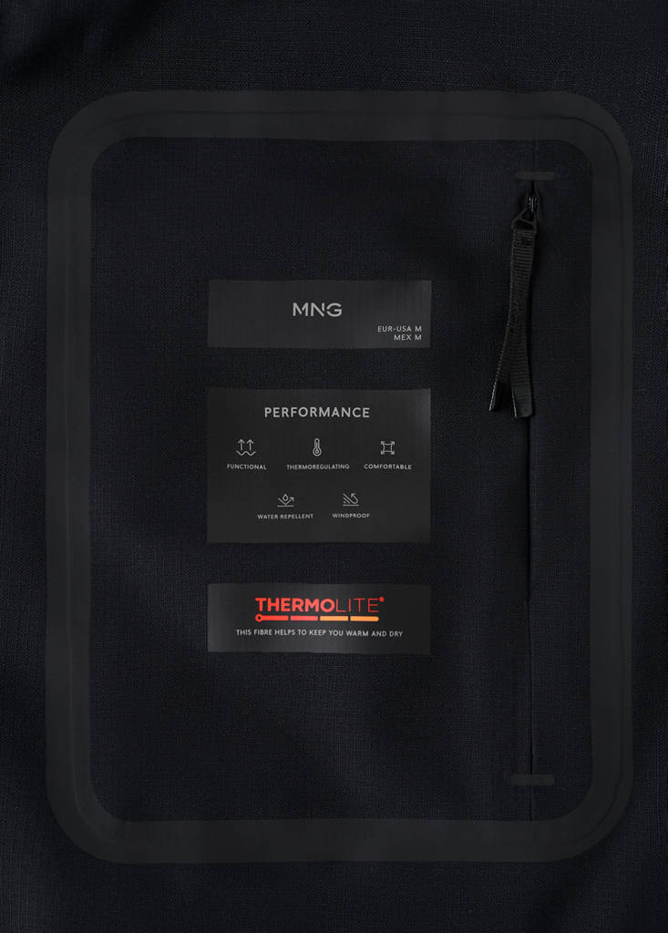 Packable water-repellent padded Thermolite® parka — Navy