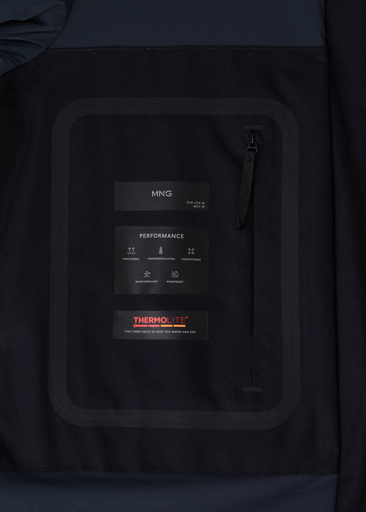 Packable water-repellent padded Thermolite® parka — Navy
