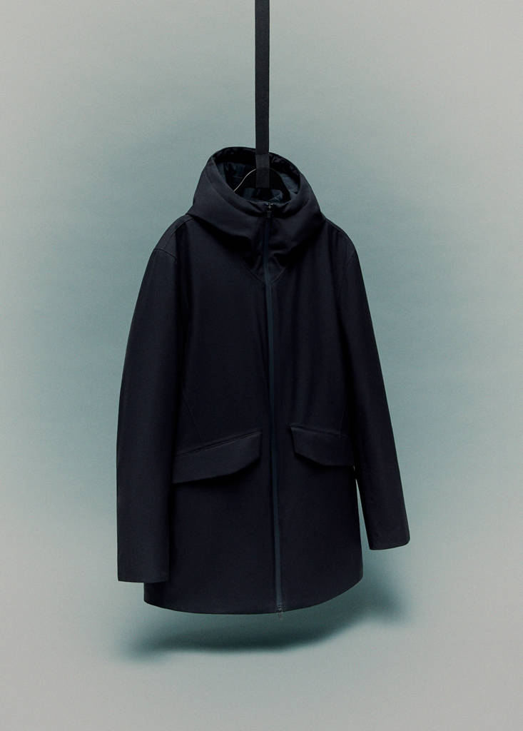 Packable water-repellent padded Thermolite® parka — Navy