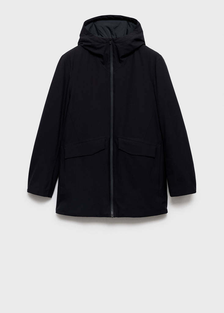 Packable water-repellent padded Thermolite® parka — Navy