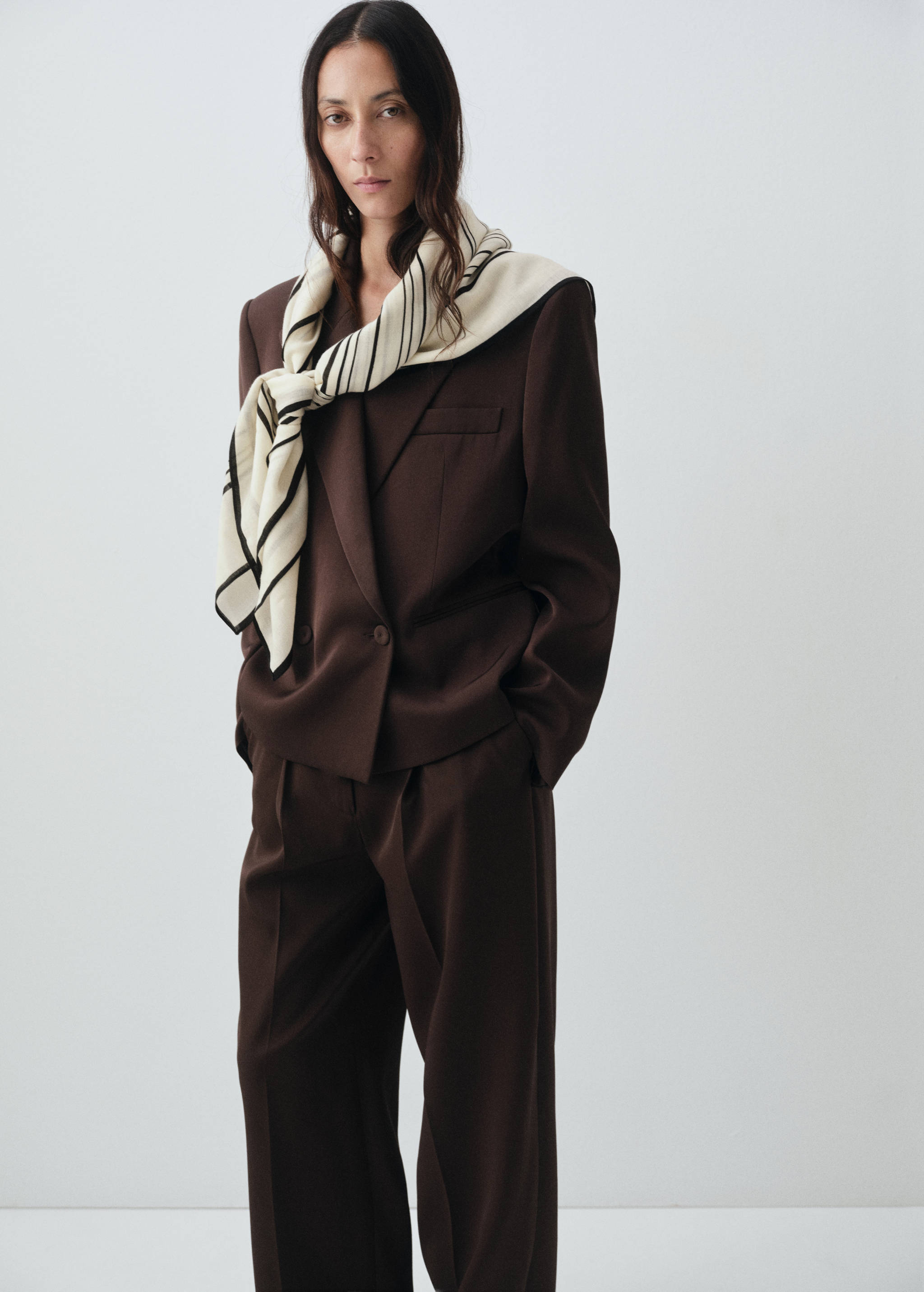 100% wool geometric-print foulard - General plane