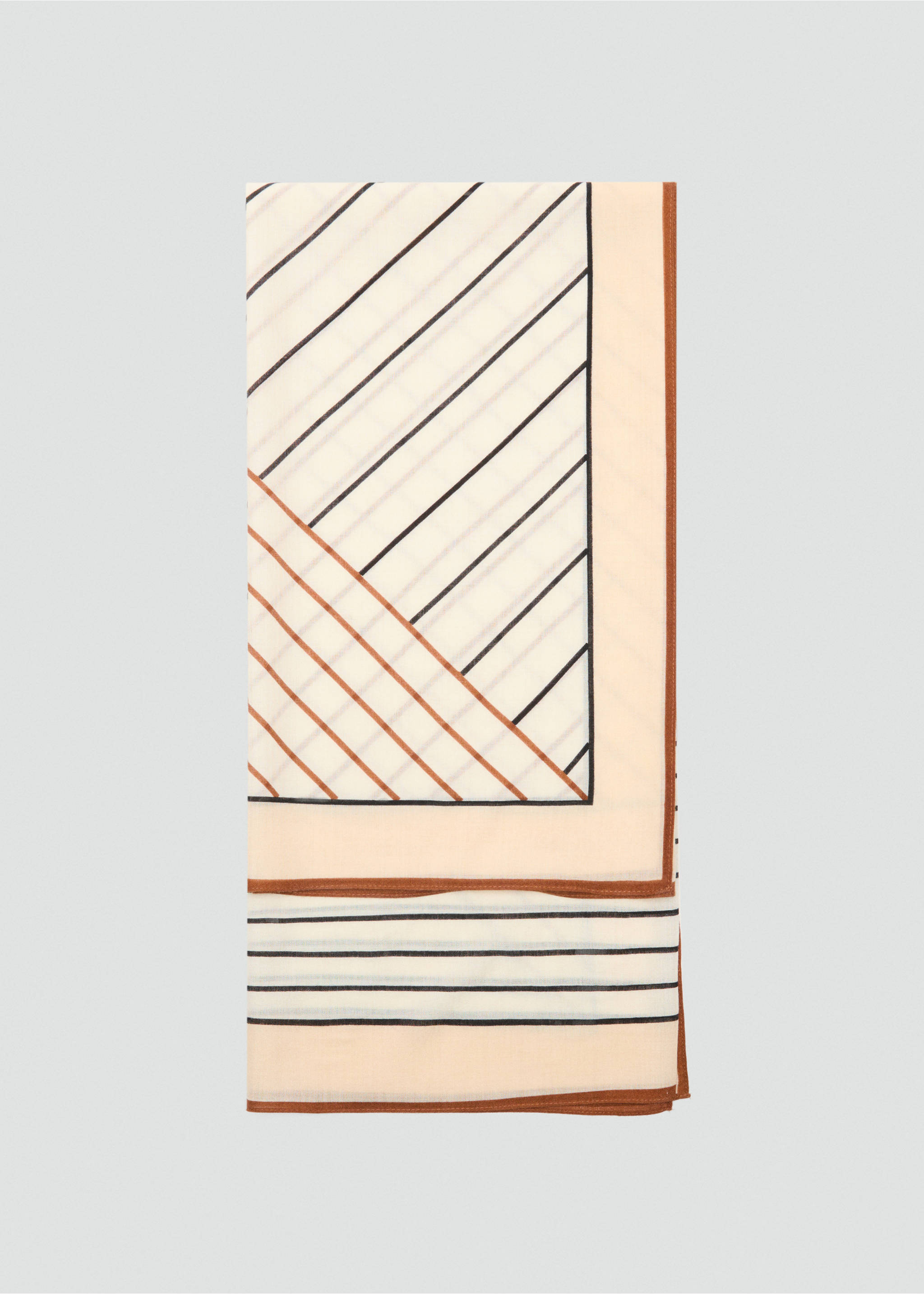 100% wool geometric-print foulard - Article without model, Brown. Ref: 17035972-00.
