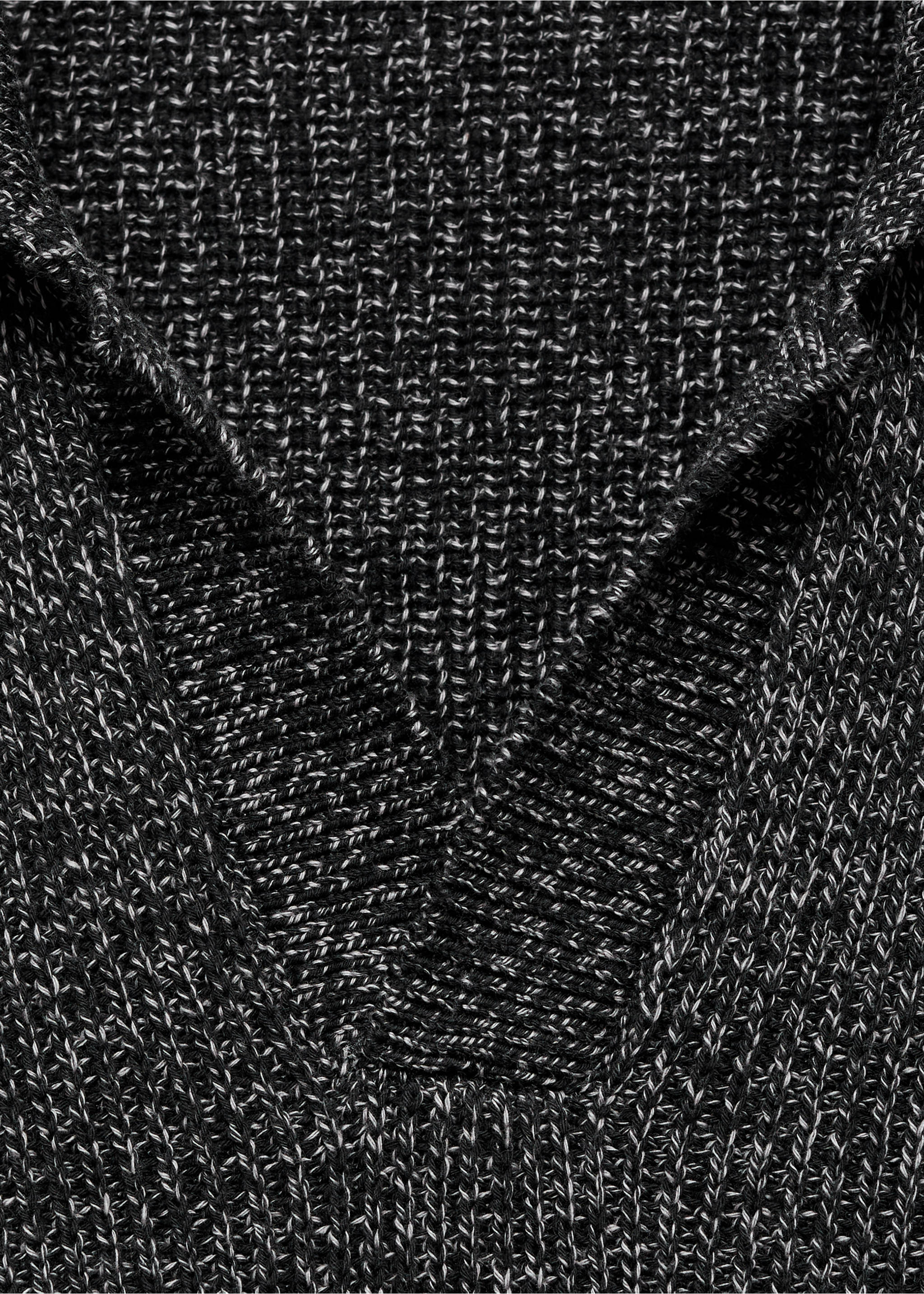 100% cotton polo-neck sweater - Details of the article 8, Dark Heather Grey. Ref: 17035973-00.
