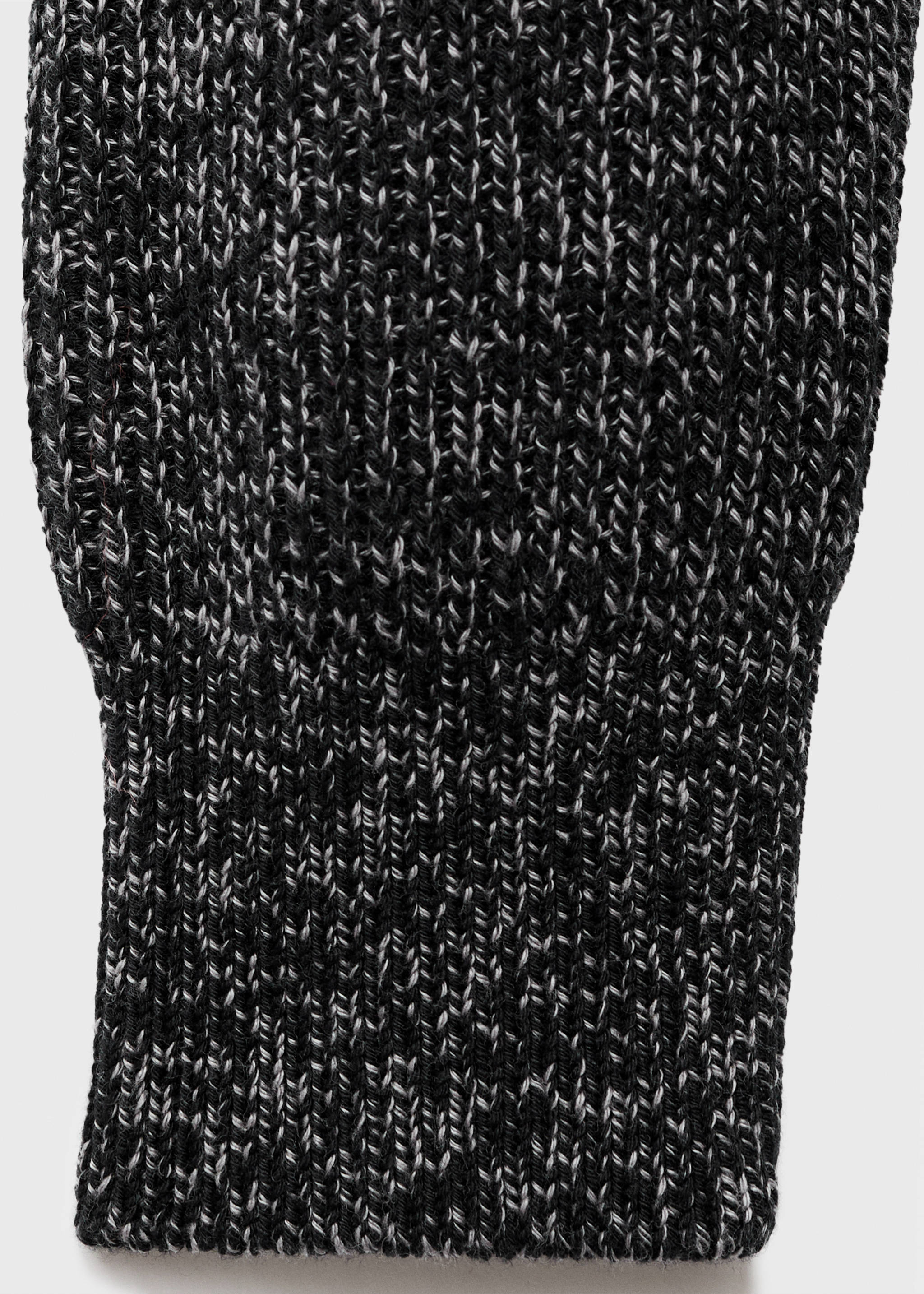100% cotton polo-neck sweater - Details of the article 0, Dark Heather Grey. Ref: 17035973-00.