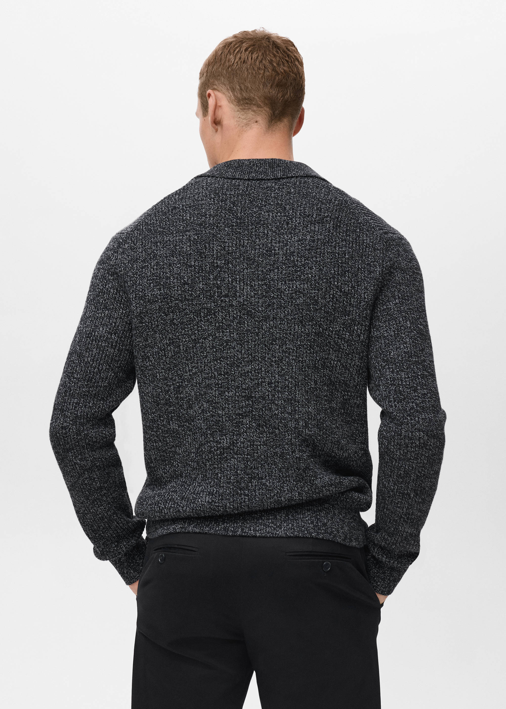 100% cotton polo-neck sweater - Reverse of the article