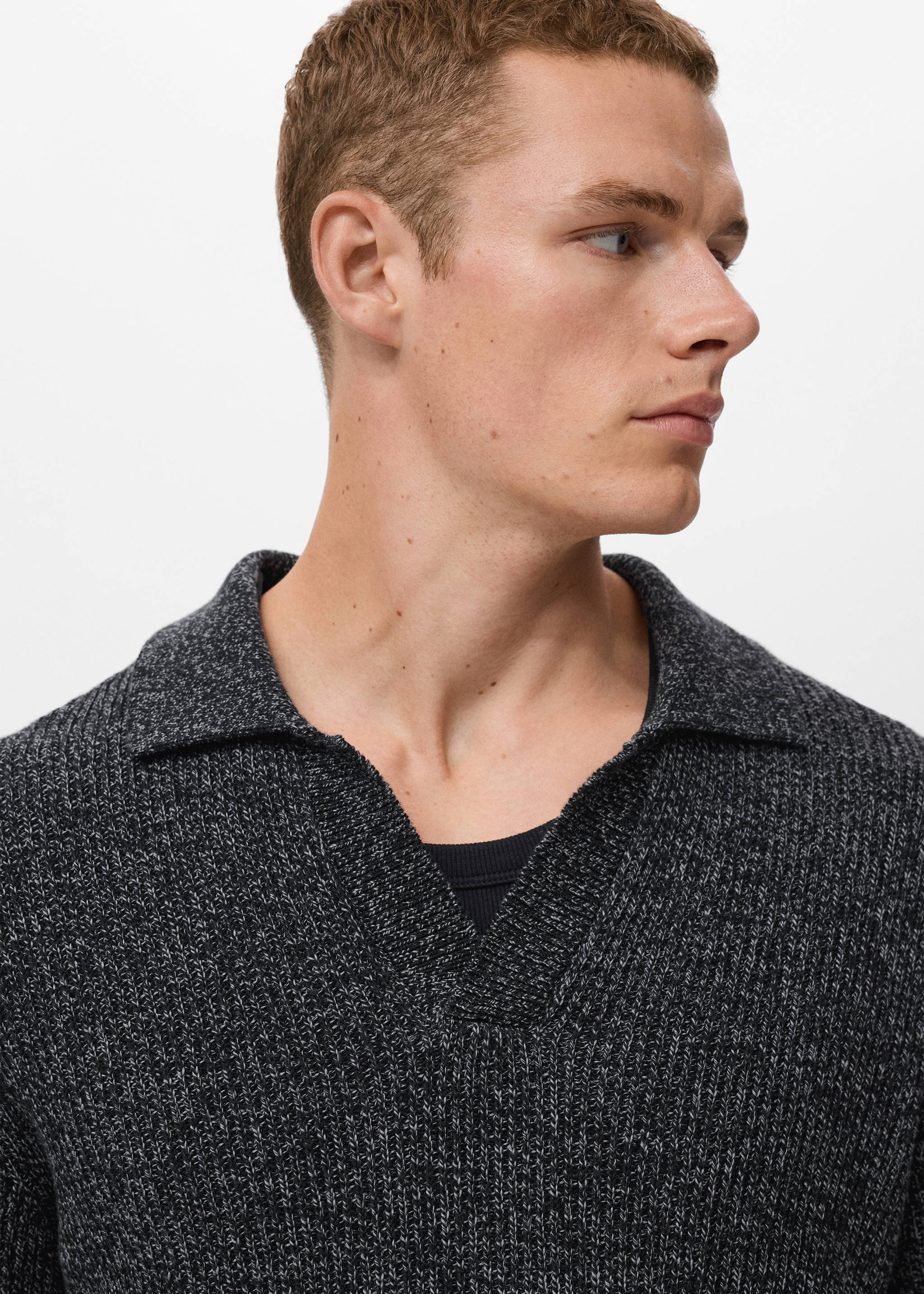 100% cotton polo-neck sweater - Details of the article 1