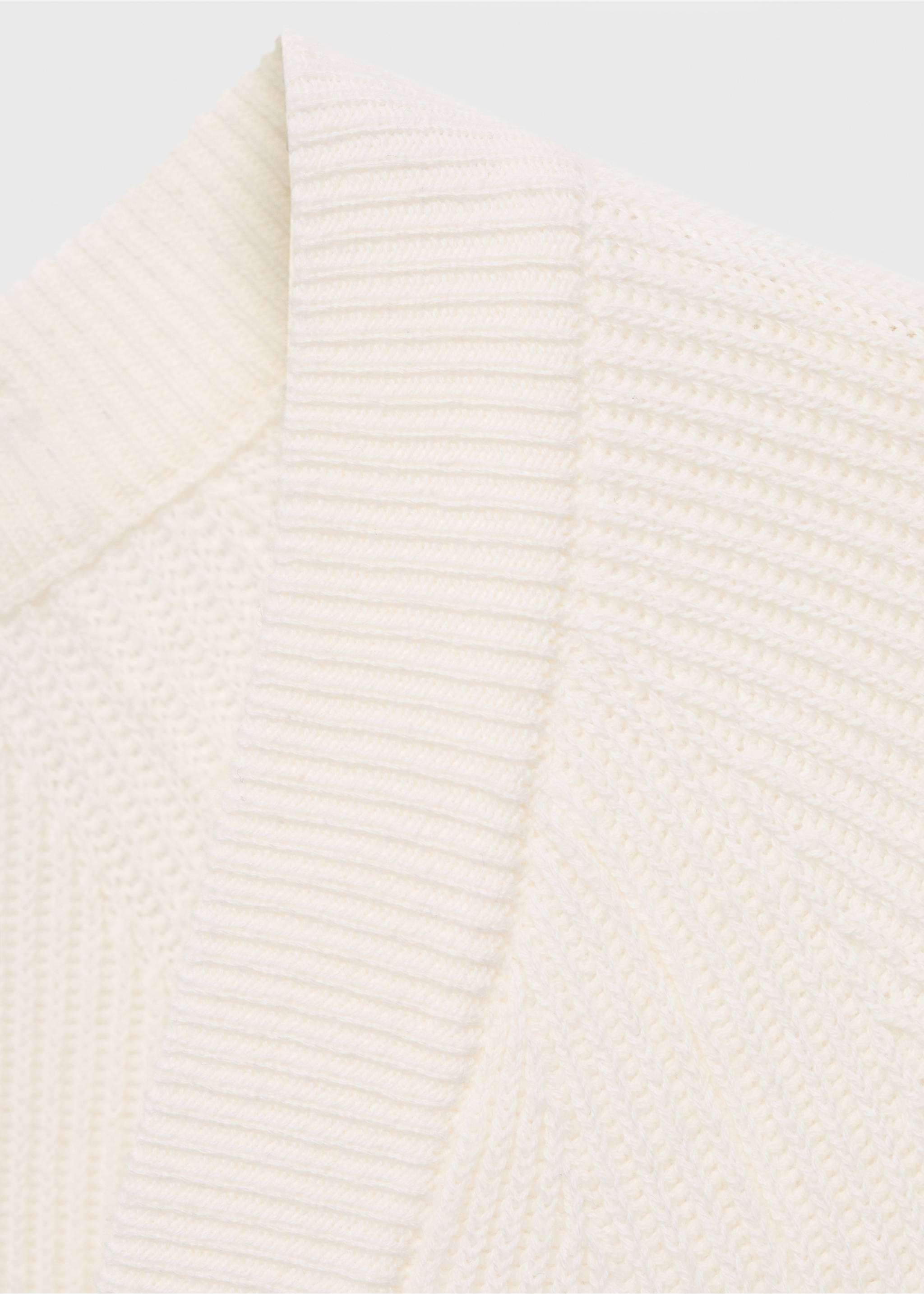 系扣罗纹针织开襟毛衣 - null, 灰白. Ref: 17035974-00.