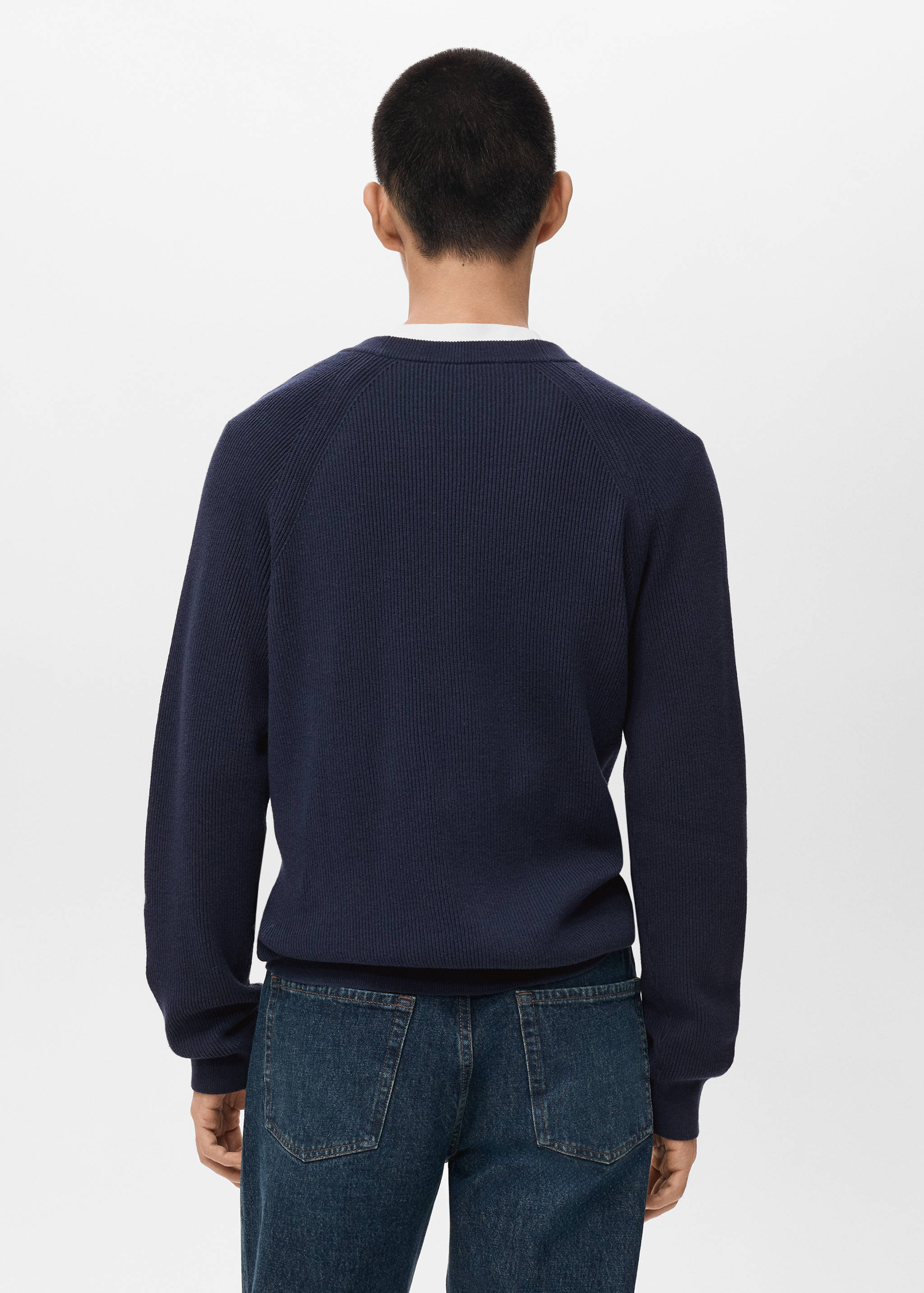 Cardigan rajutan ribbed dengan kancing - Versi terbalik dari barang