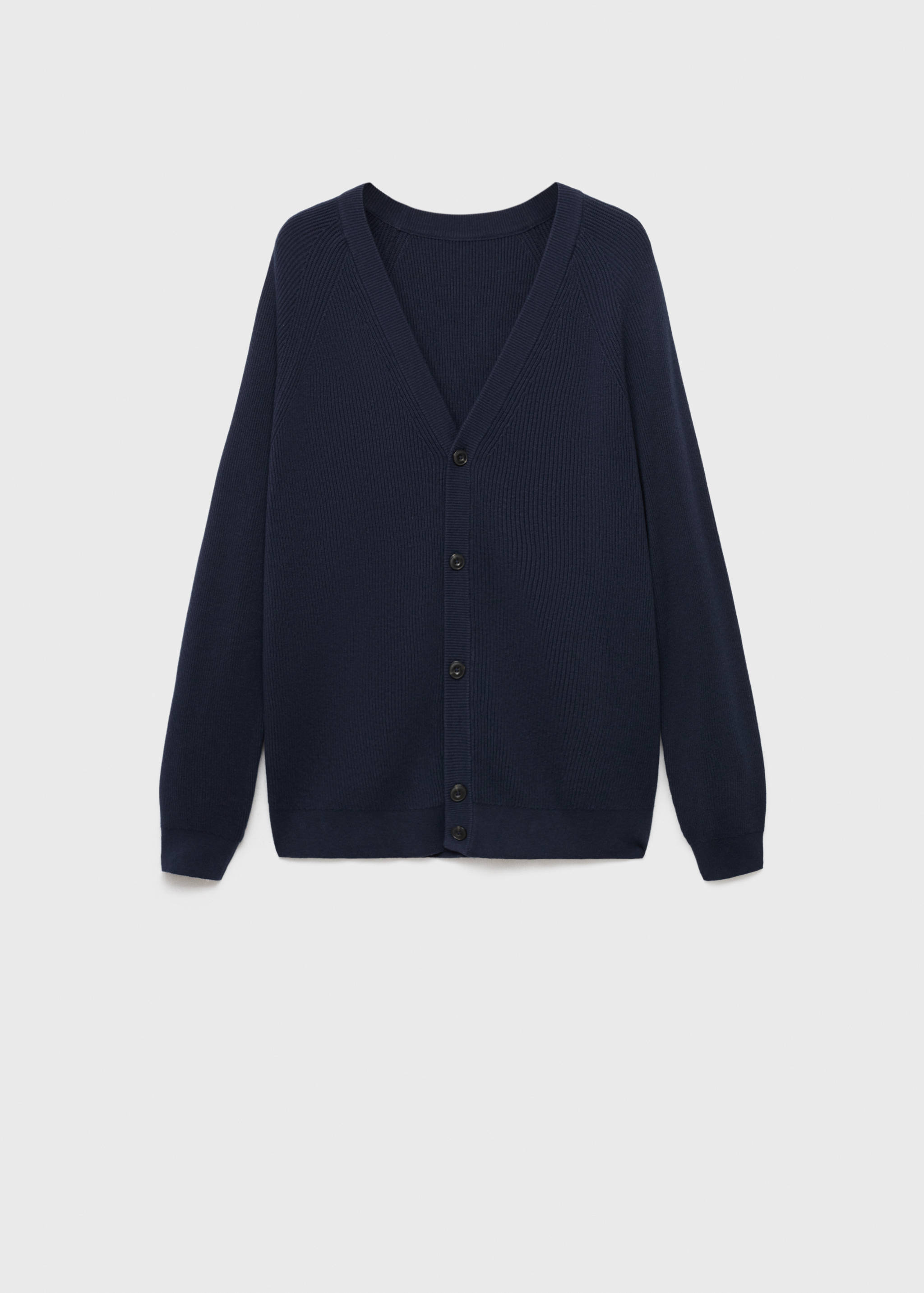 Cardigan rajutan ribbed dengan kancing - Barang tanpa model