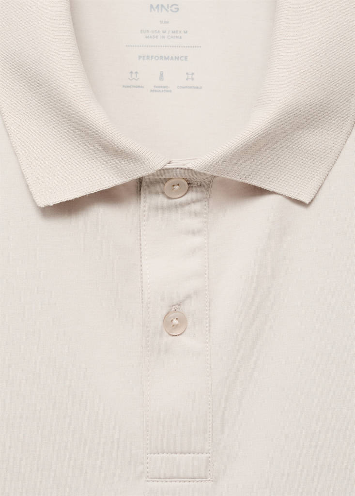 Slim-fit Thermolite® polo shirt — Ice Grey