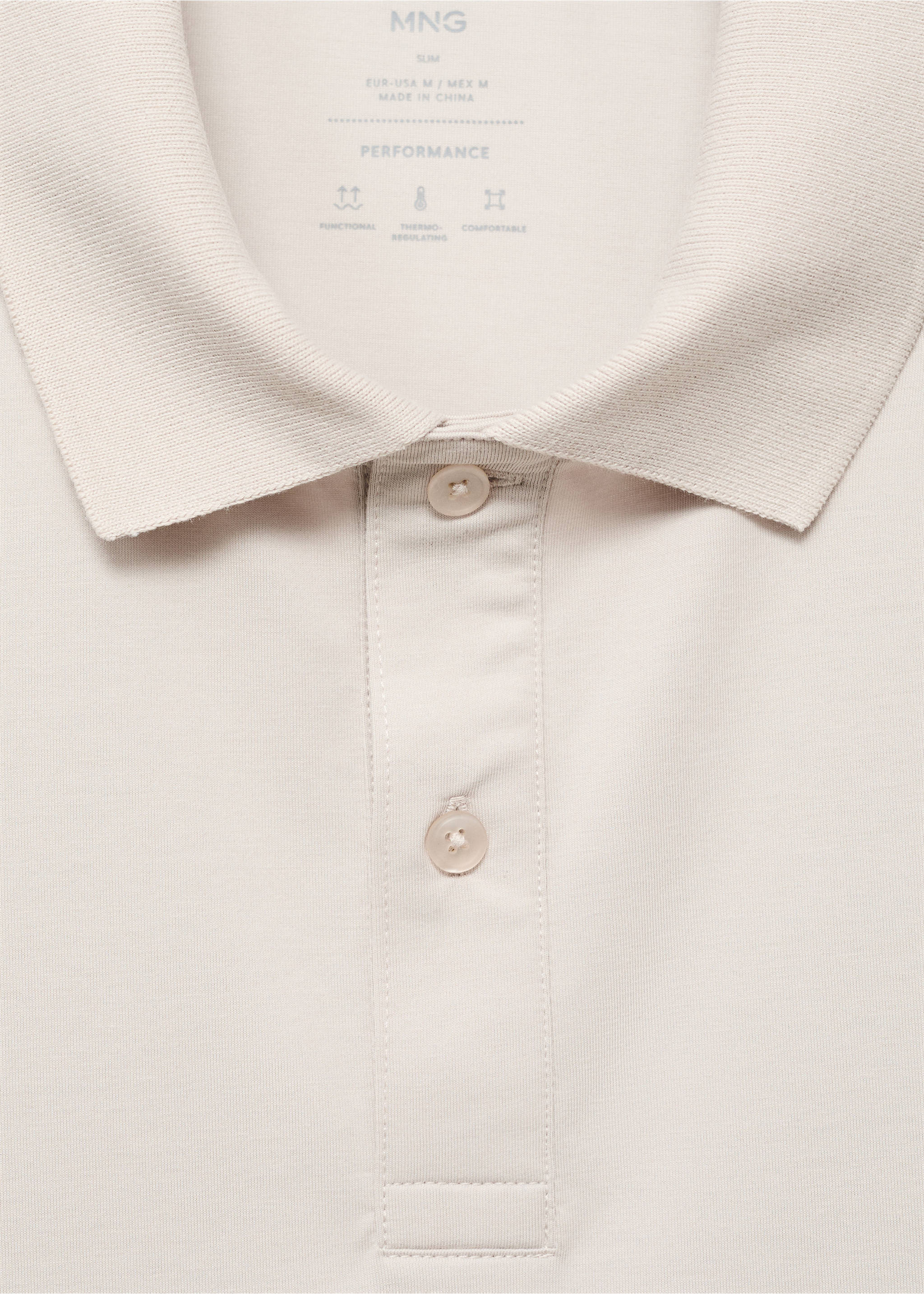 Slim-fit Thermolite® polo shirt - Details of the article 8, Ice Grey. Ref: 17035977-00.