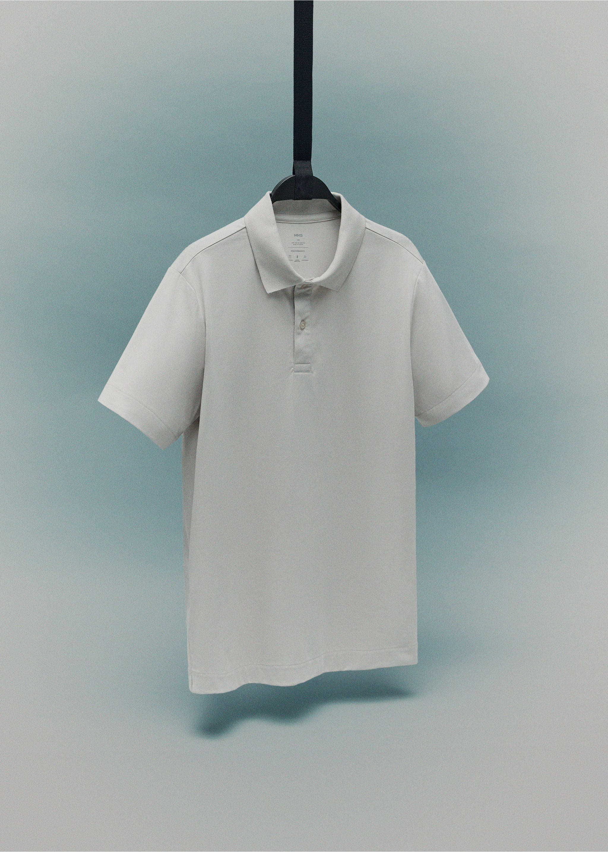 Slim-fit Thermolite® polo shirt - Details of the article 9, Ice Grey. Ref: 17035977-00.