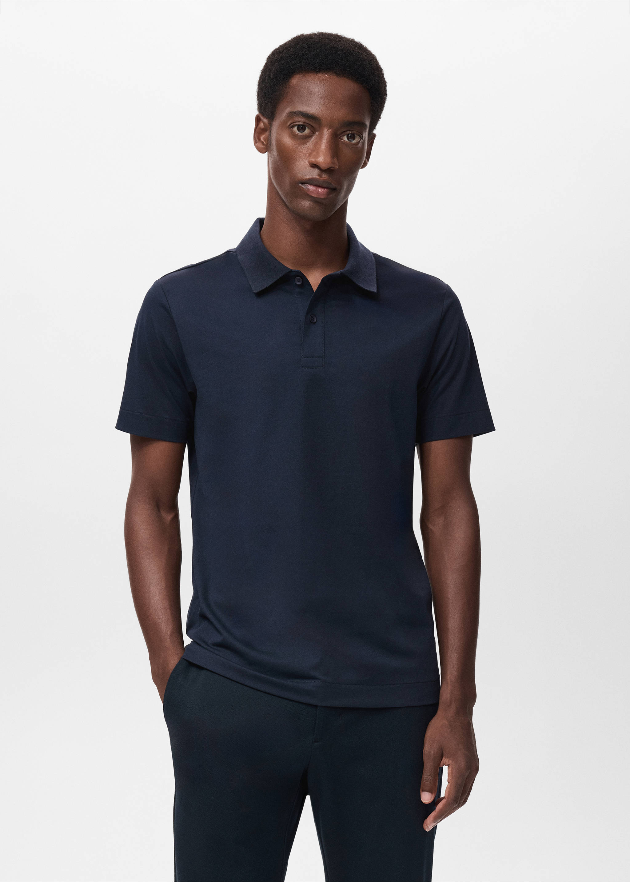 Slim-fit Thermolite® polo shirt - Medium plane, Navy. Ref: 17035977-00.