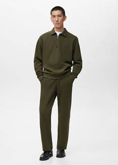 Cotton joggers with elastic waist — Olive Green 2