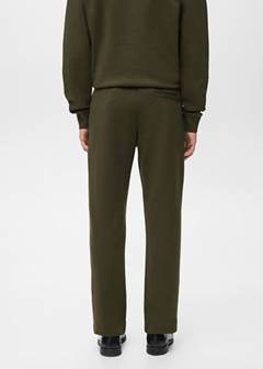 Cotton joggers with elastic waist — Olive Green 3