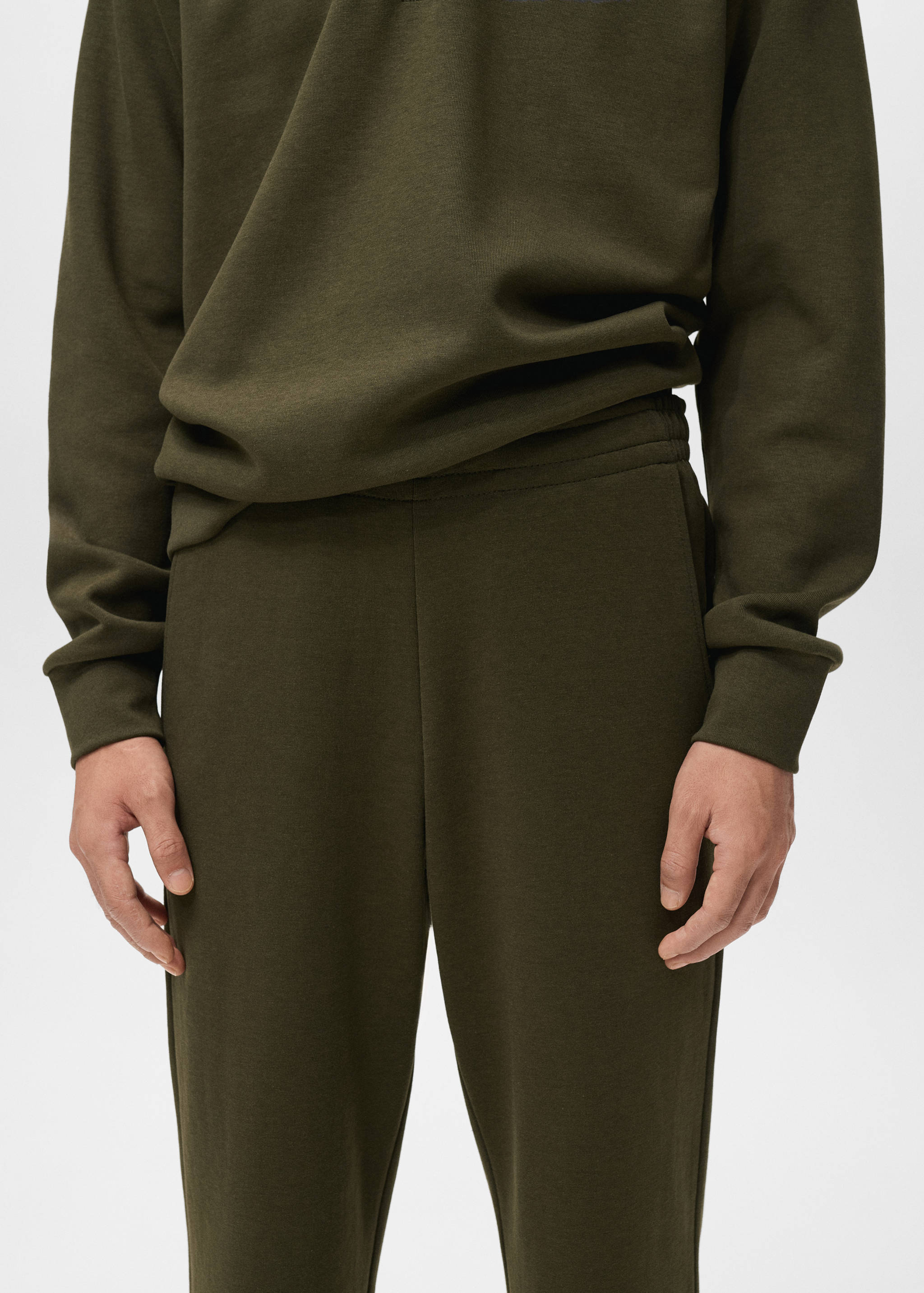 سروال رياضي بخصر مطاطي من القطن - تفاصيل المنتج 1