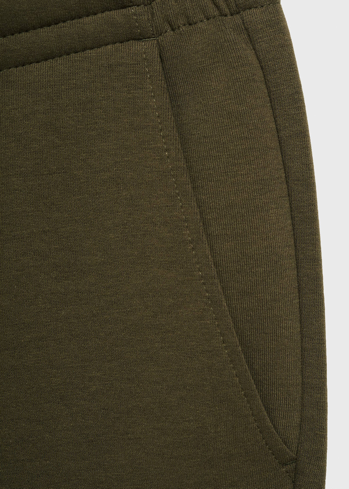 Cotton joggers with elastic waist — Olive Green