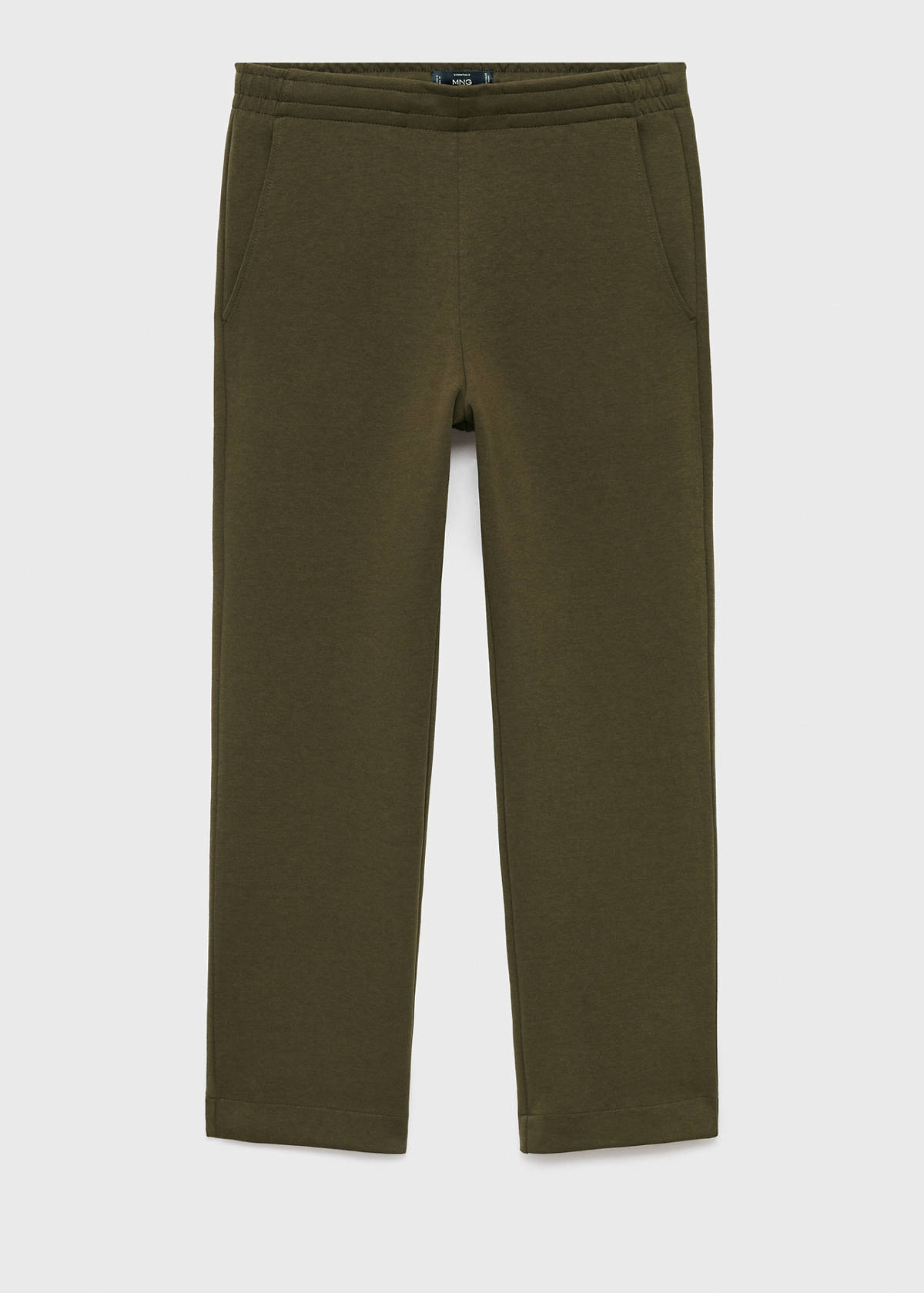 Cotton joggers with elastic waist — Olive Green