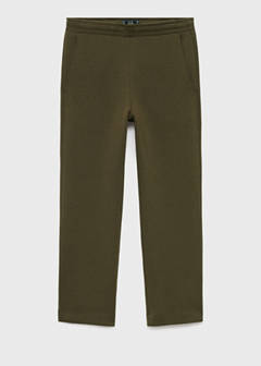 Cotton joggers with elastic waist — Olive Green 7