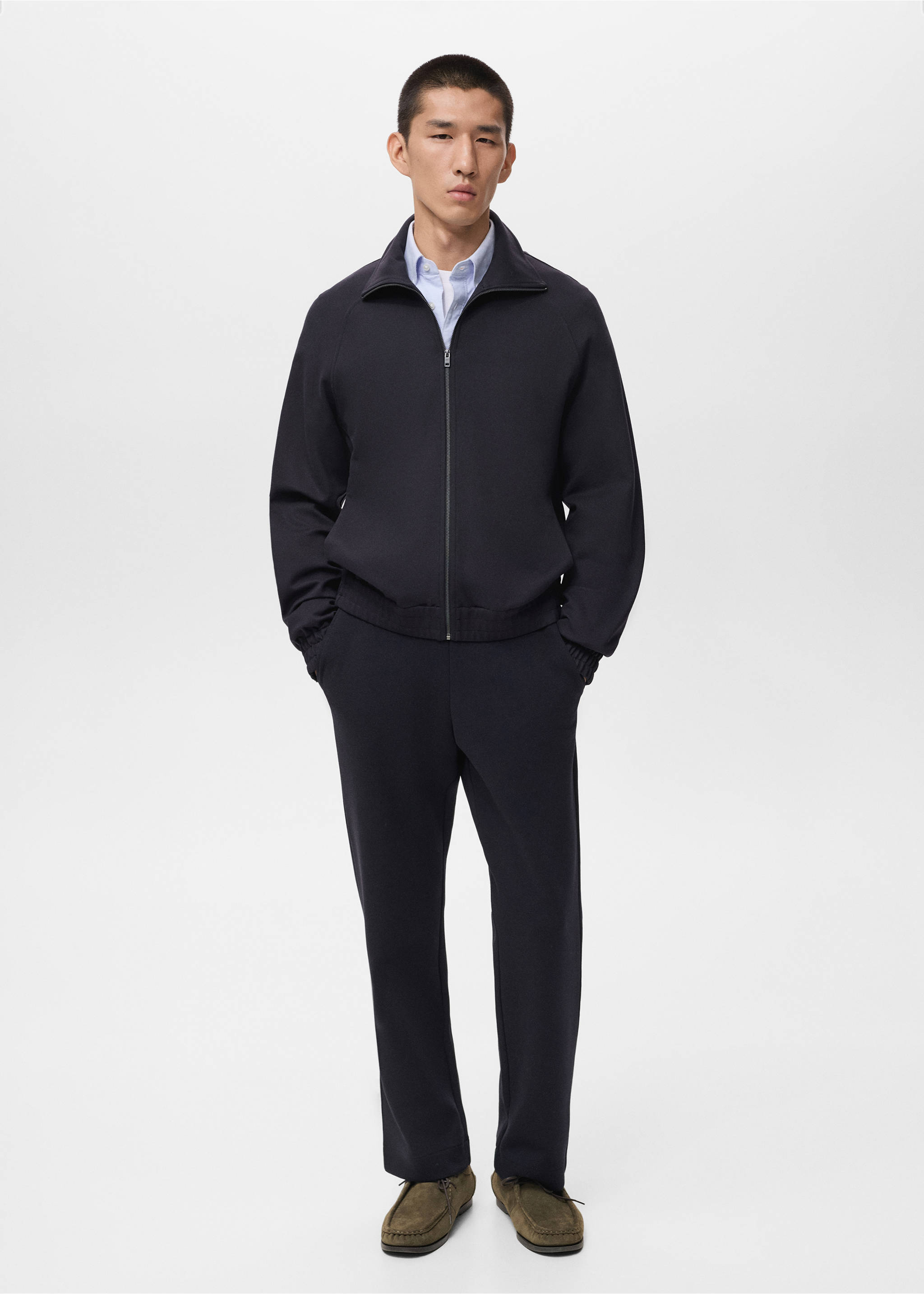 Joggers algodón cintura elástica - Plano general, Azul marino. Ref: 17035978-00.