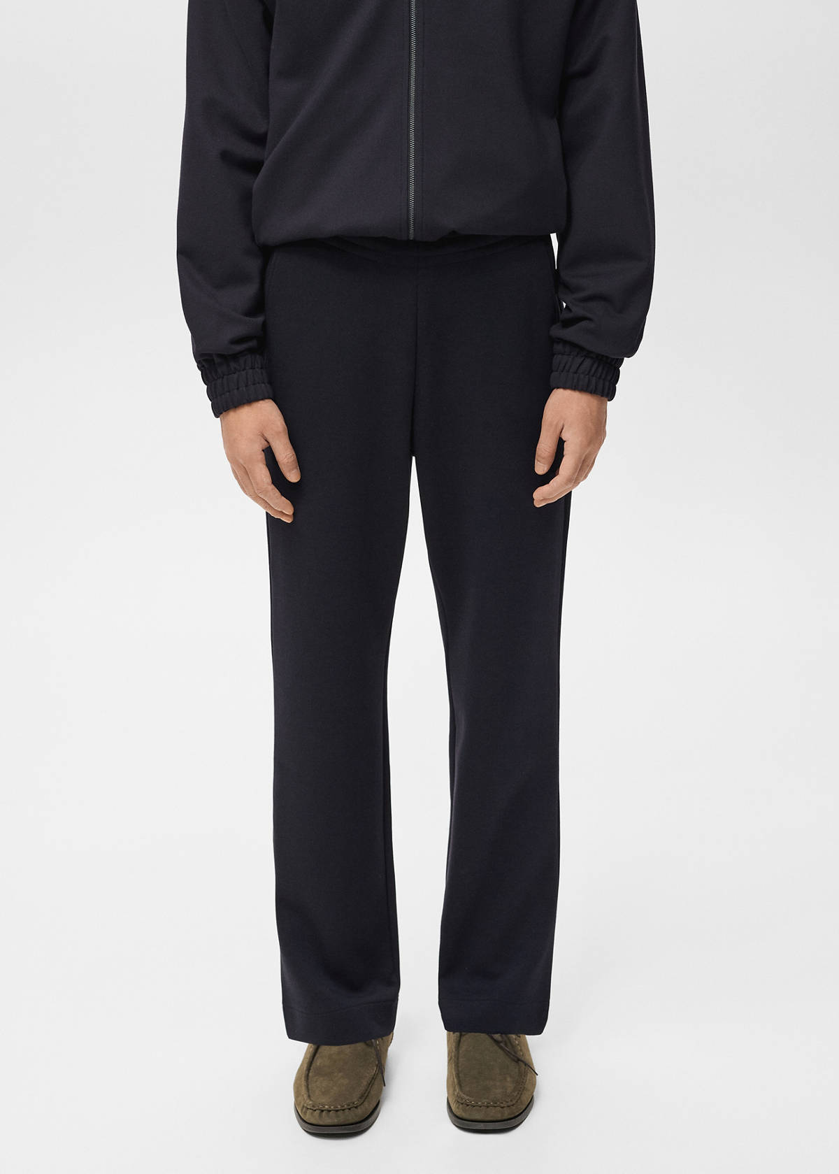 Cotton joggers with elastic waist — Navy