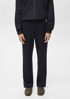 Cotton joggers with elastic waist — Navy 1