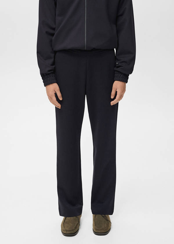 Cotton joggers with elastic waist — Navy