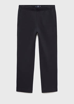 Cotton joggers with elastic waist — Navy 6