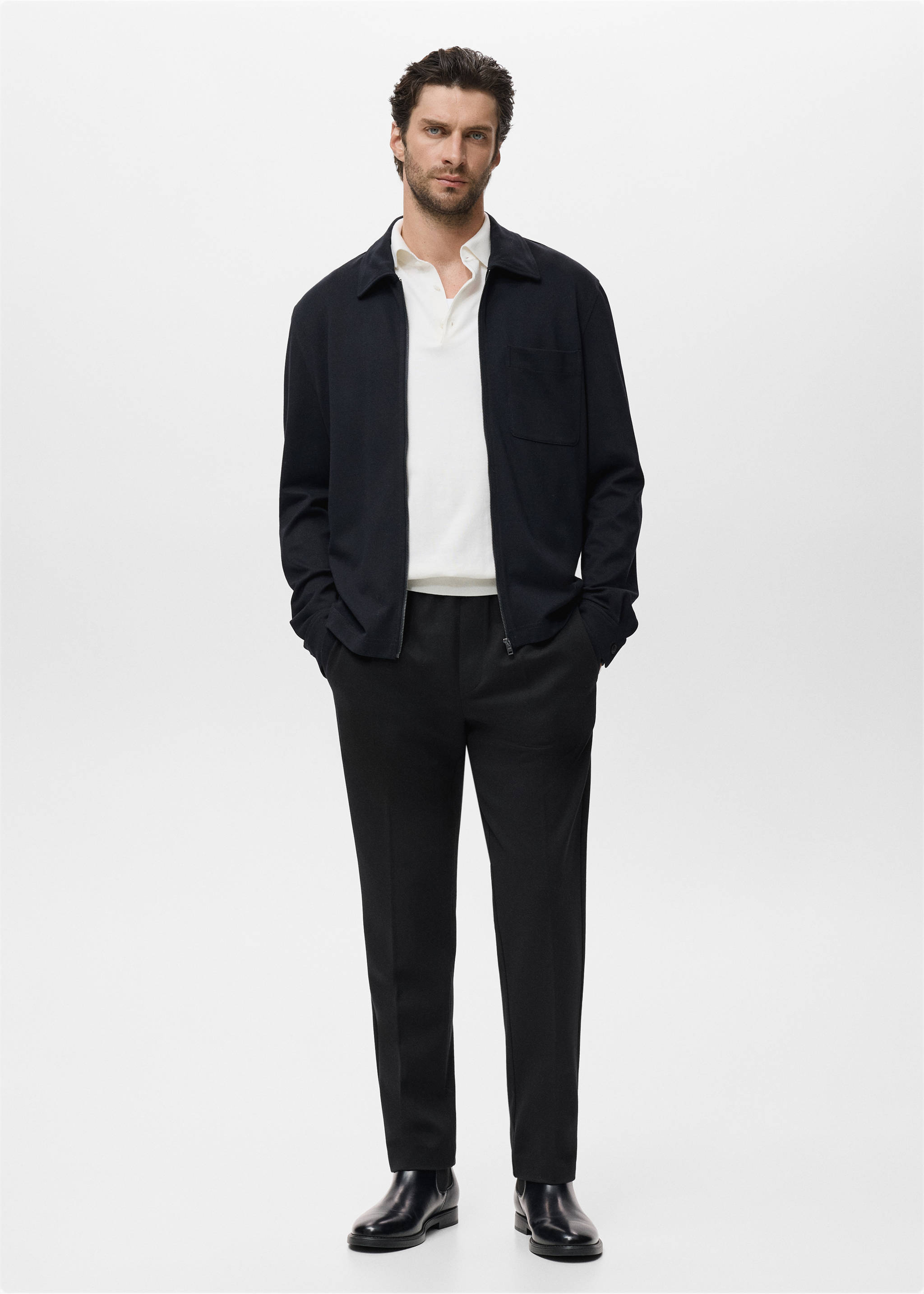 Pantalón jogger cintura elástica - Plano general, Negro. Ref: 17035979-00.
