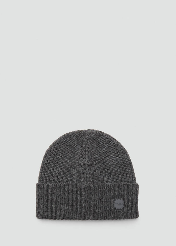 Knitted hat with turn-up — Grey