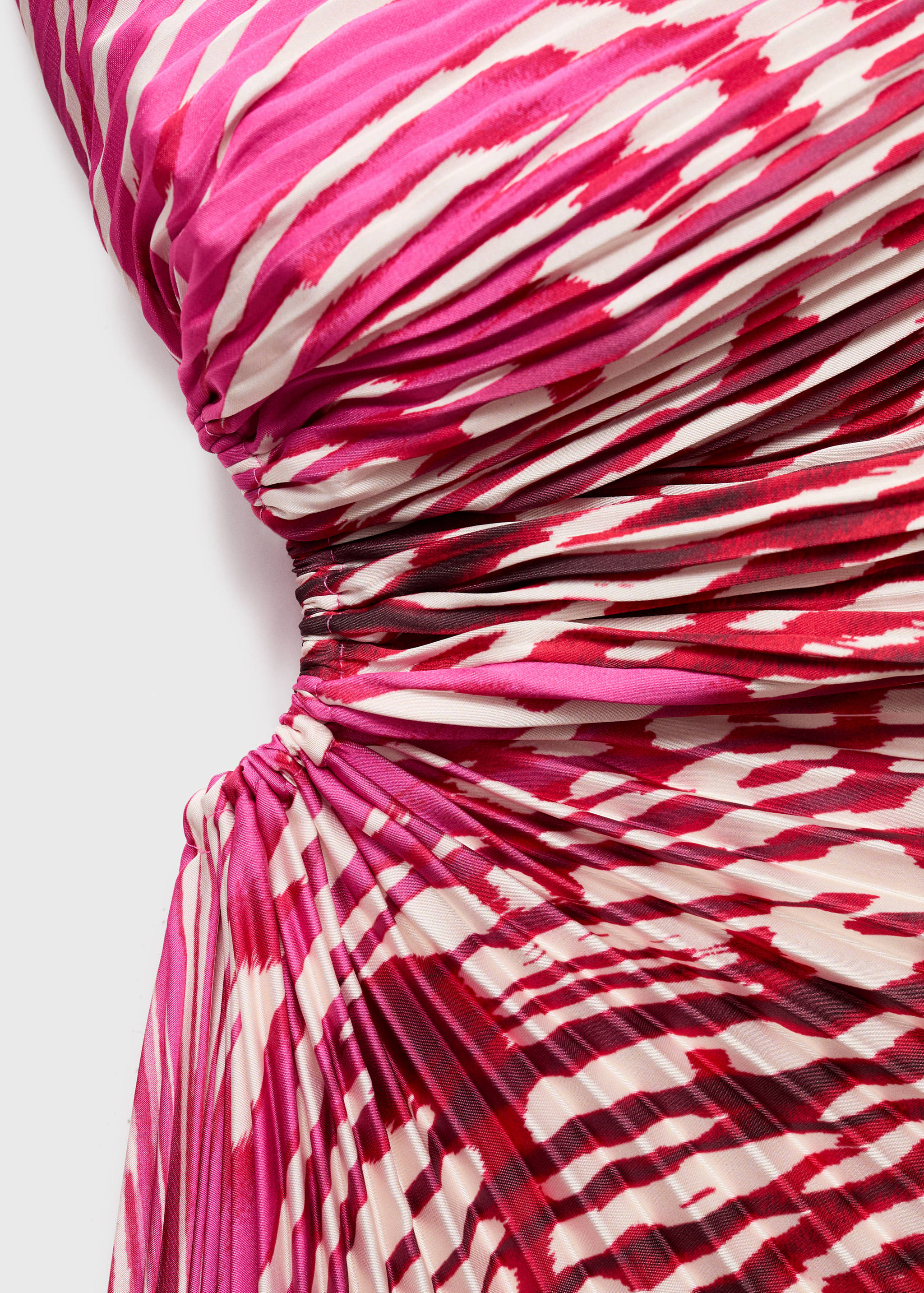 Pleated asymmetrical dress with opening - Details of the article 8