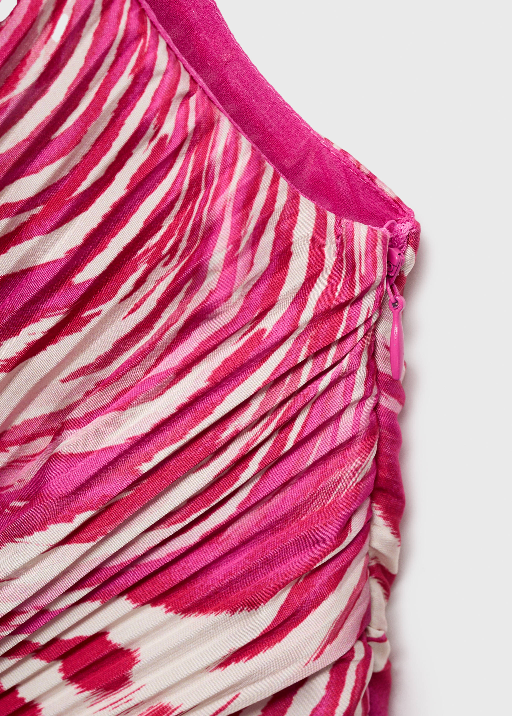 Pleated asymmetrical dress with opening - Details of the article 0