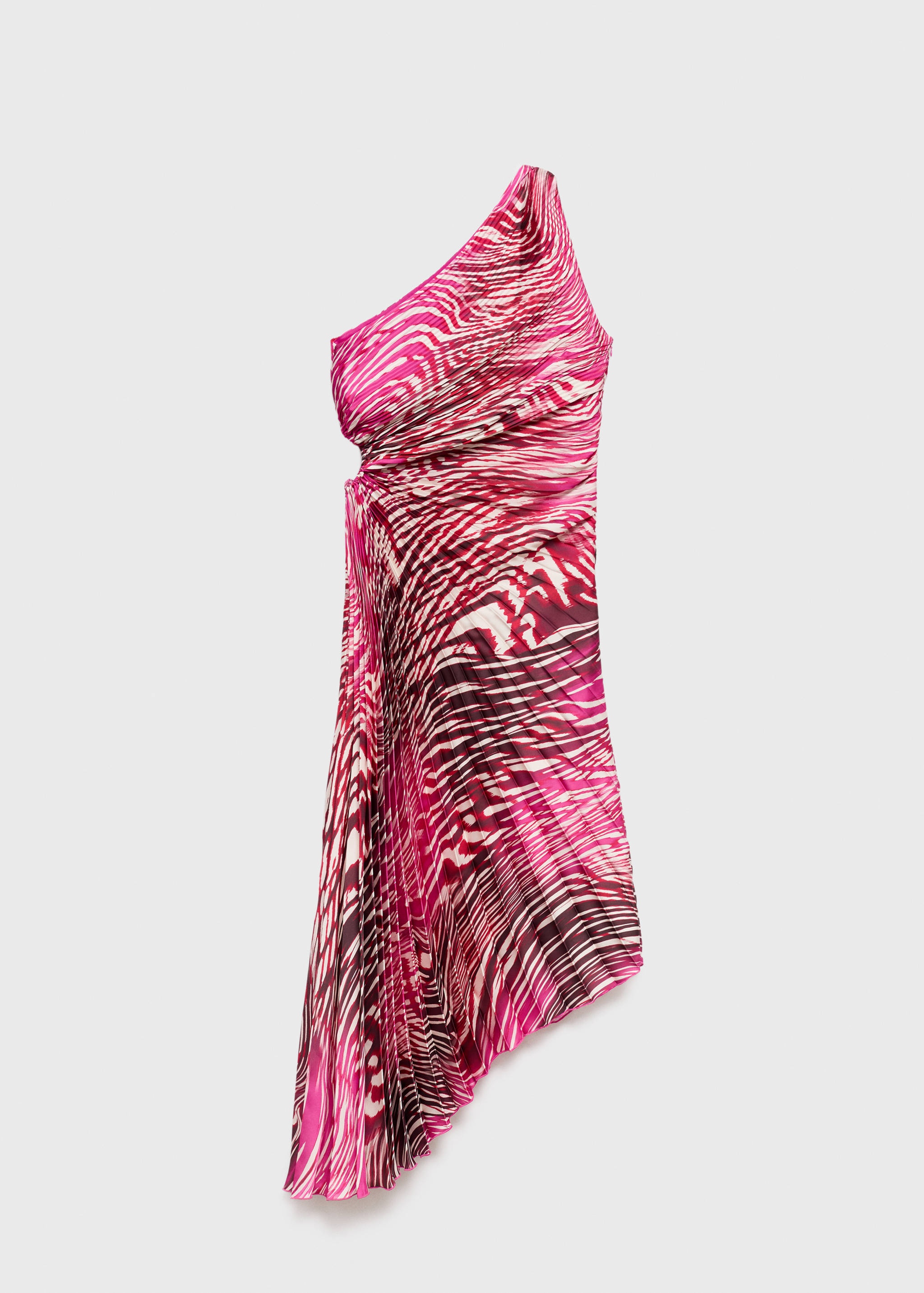 Pleated asymmetrical dress with opening - Article without model