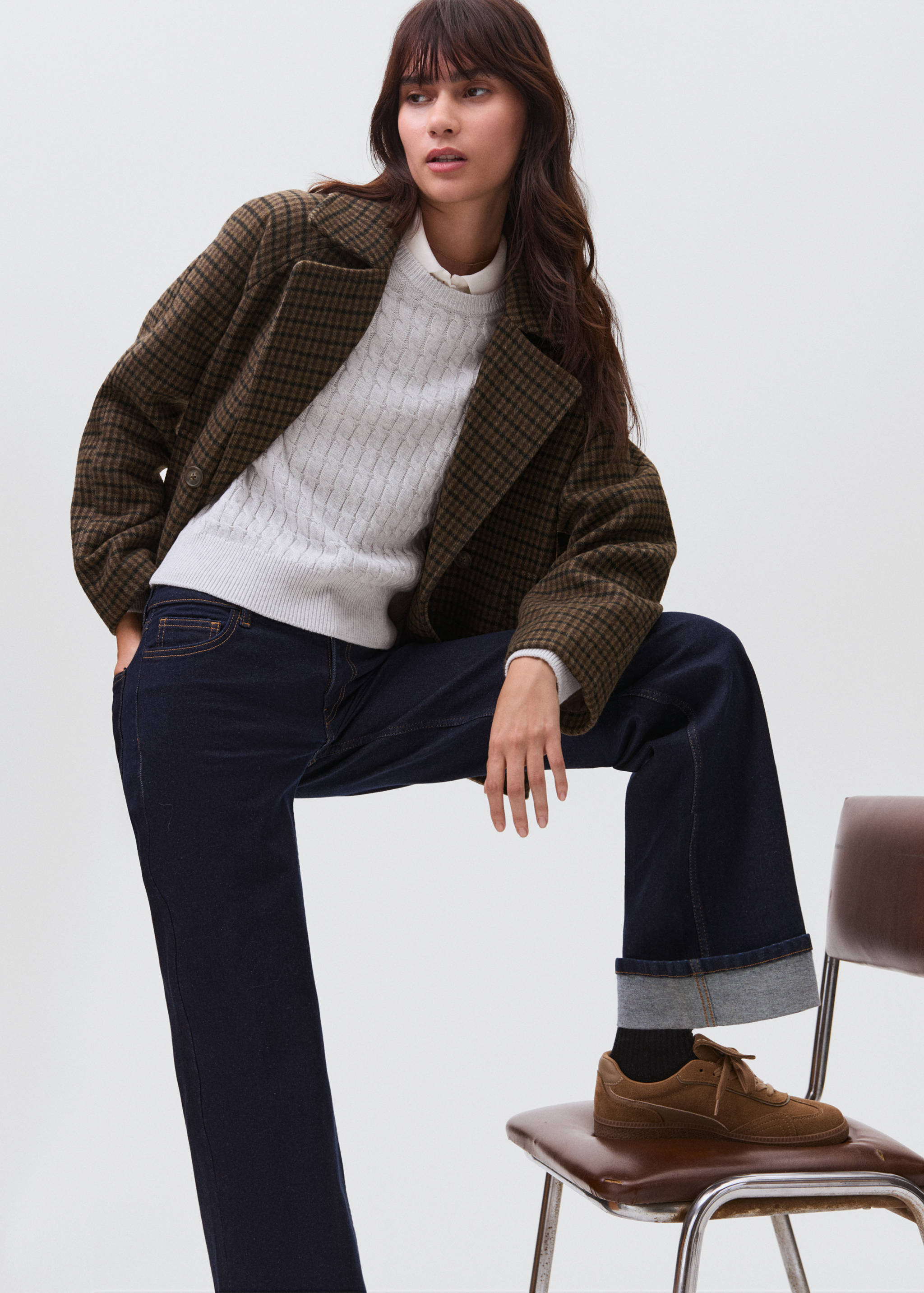 Wełniany płaszcz w kratę - Szczegóły artykułu 2