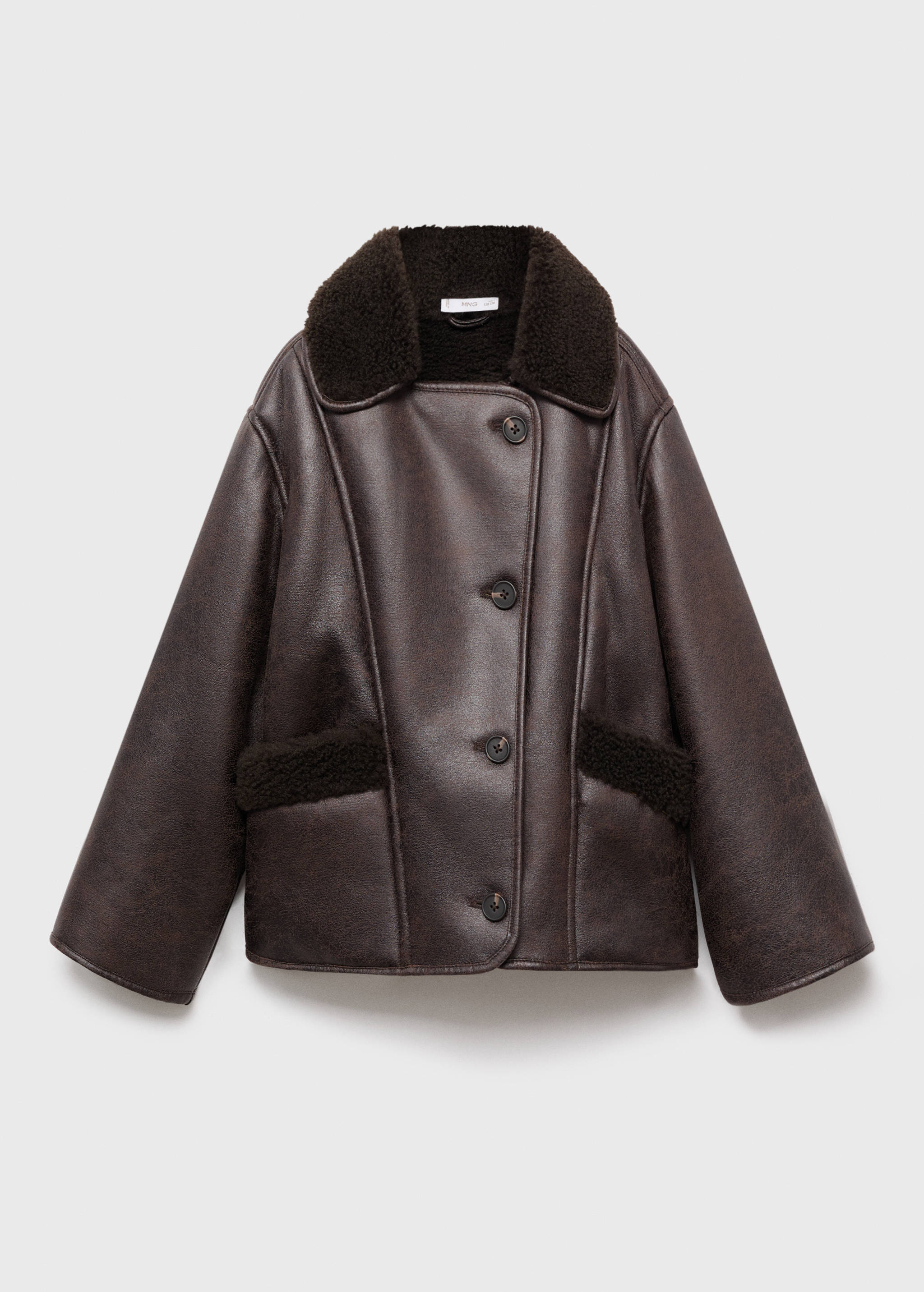 Coat with fur-effect lining - Article without model