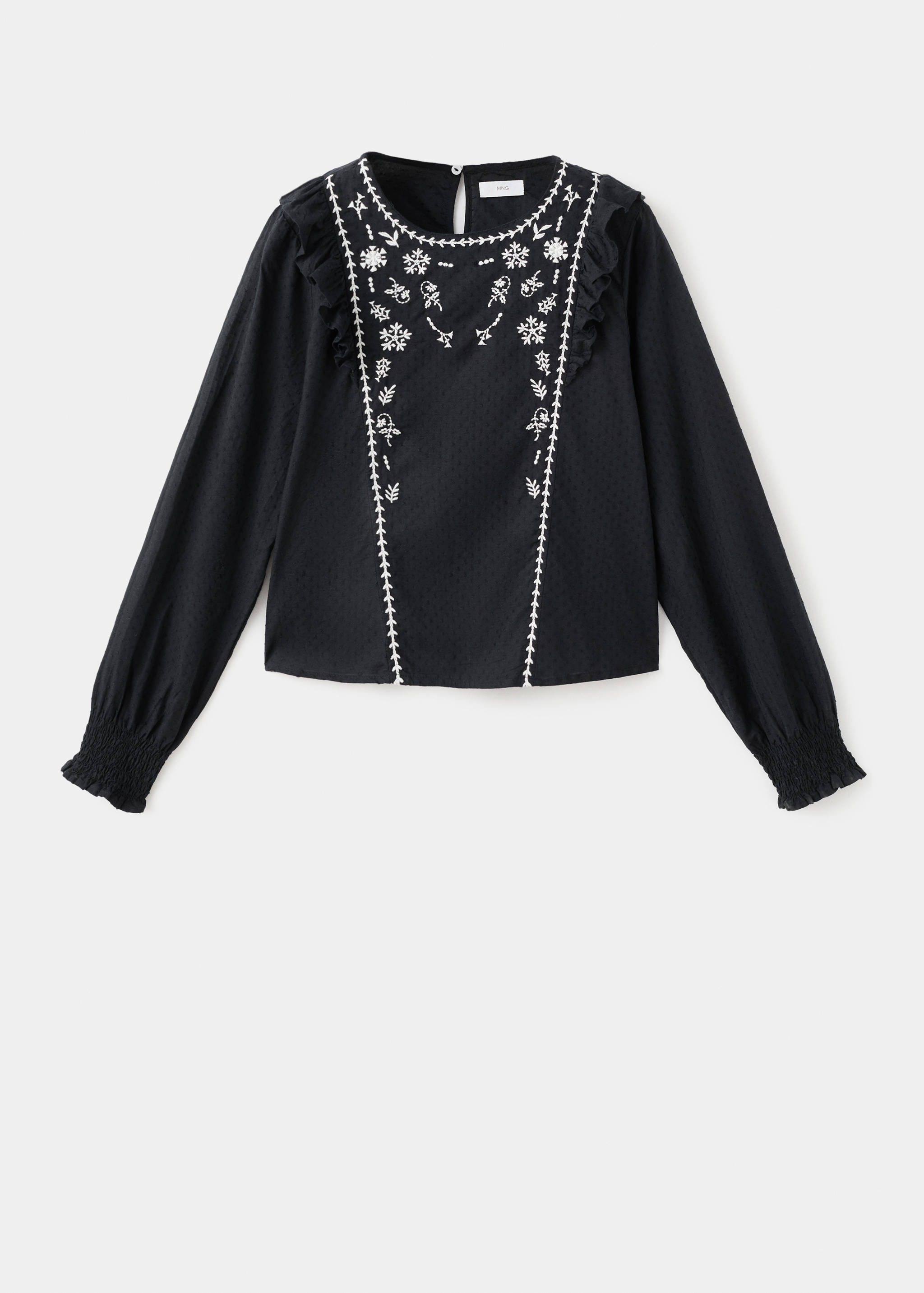 Ruffled embroidered blouse - Article without model