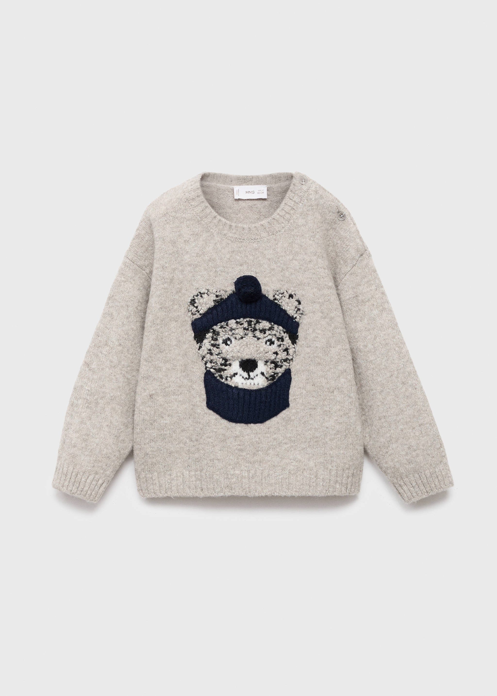 Knitted sweater with bear detail - Article without model