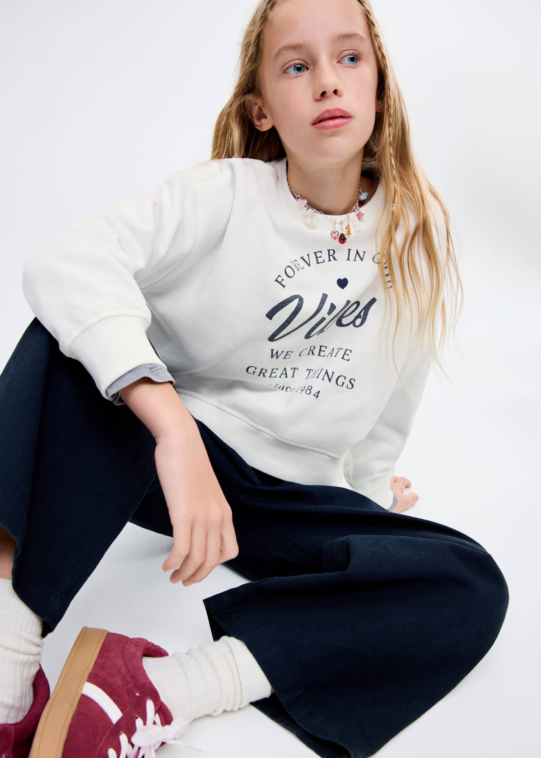 Printed cotton sweatshirt - Medium plane