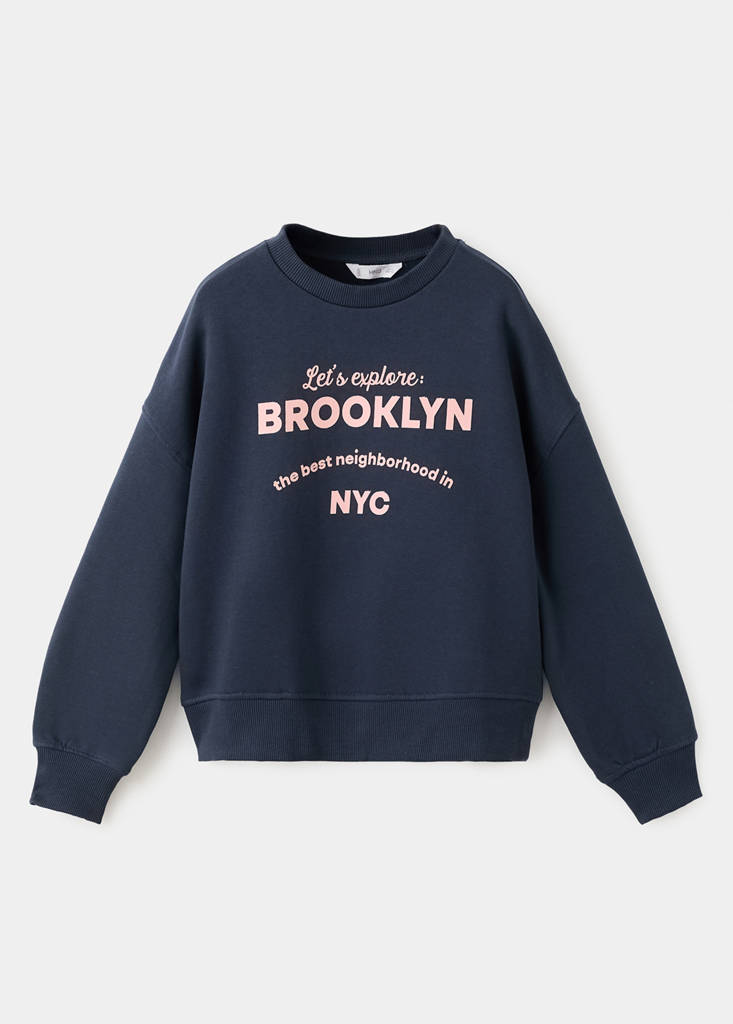 Printed cotton sweatshirt — Dark Navy