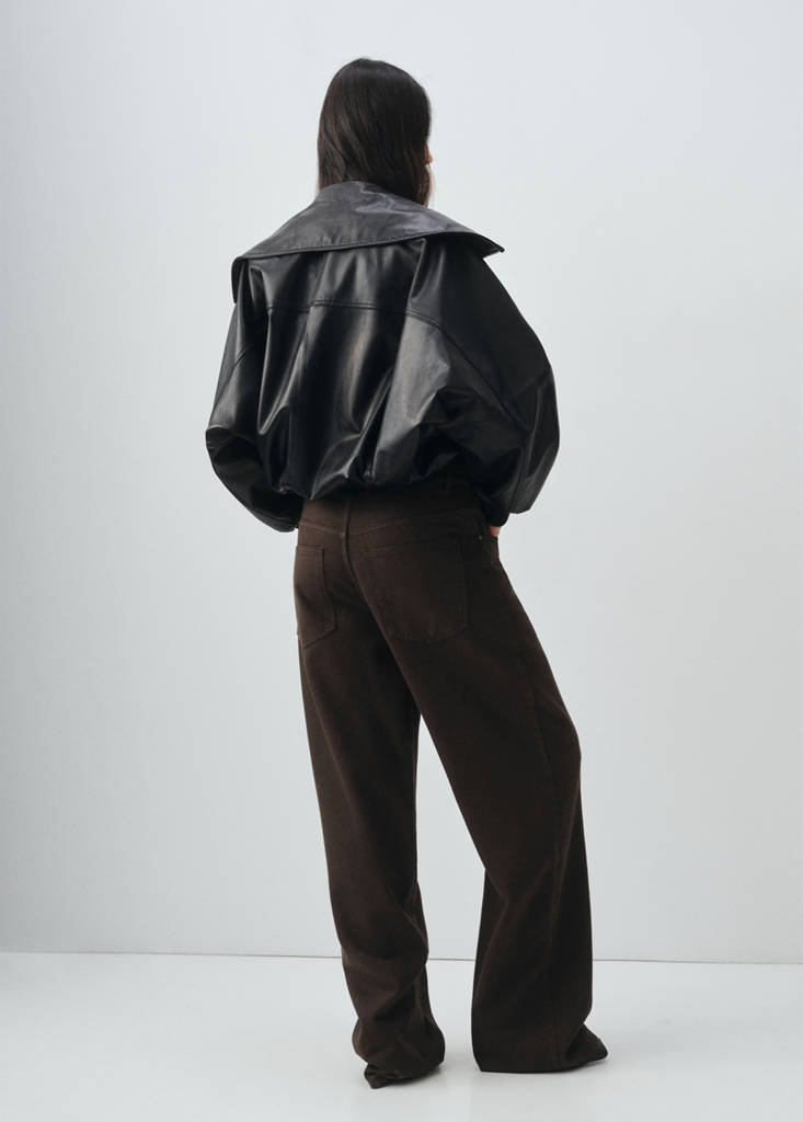 Mid-rise straight jeans — Chocolate
