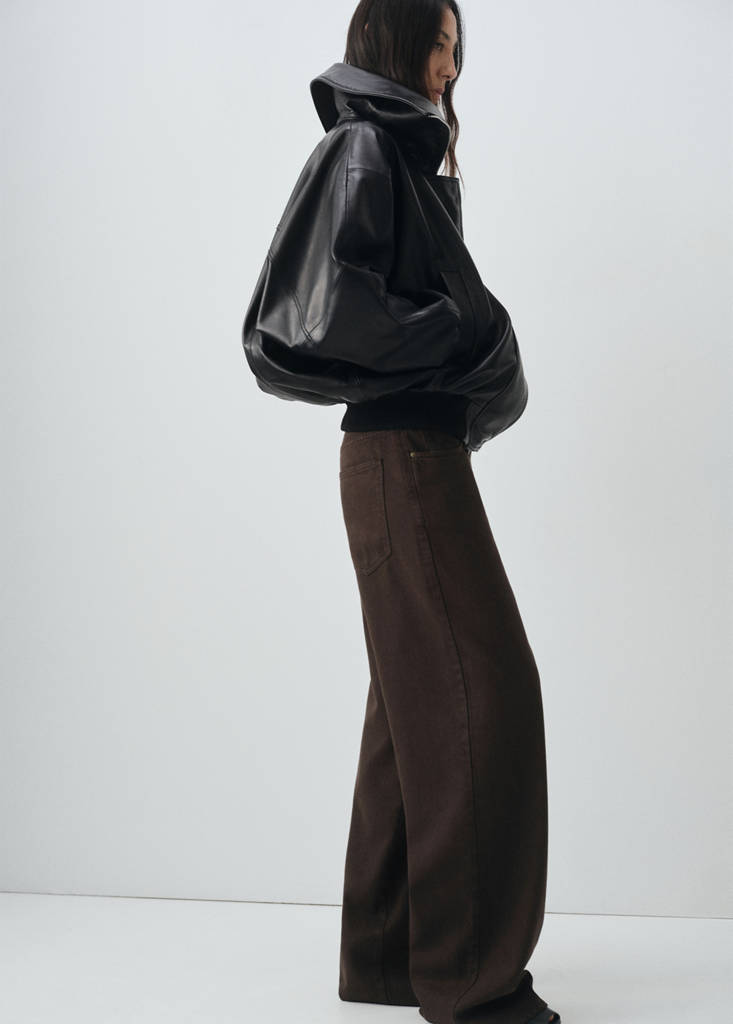 Mid-rise straight jeans — Chocolate