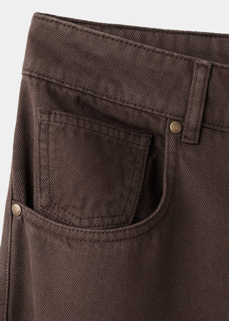Mid-rise straight jeans — Chocolate