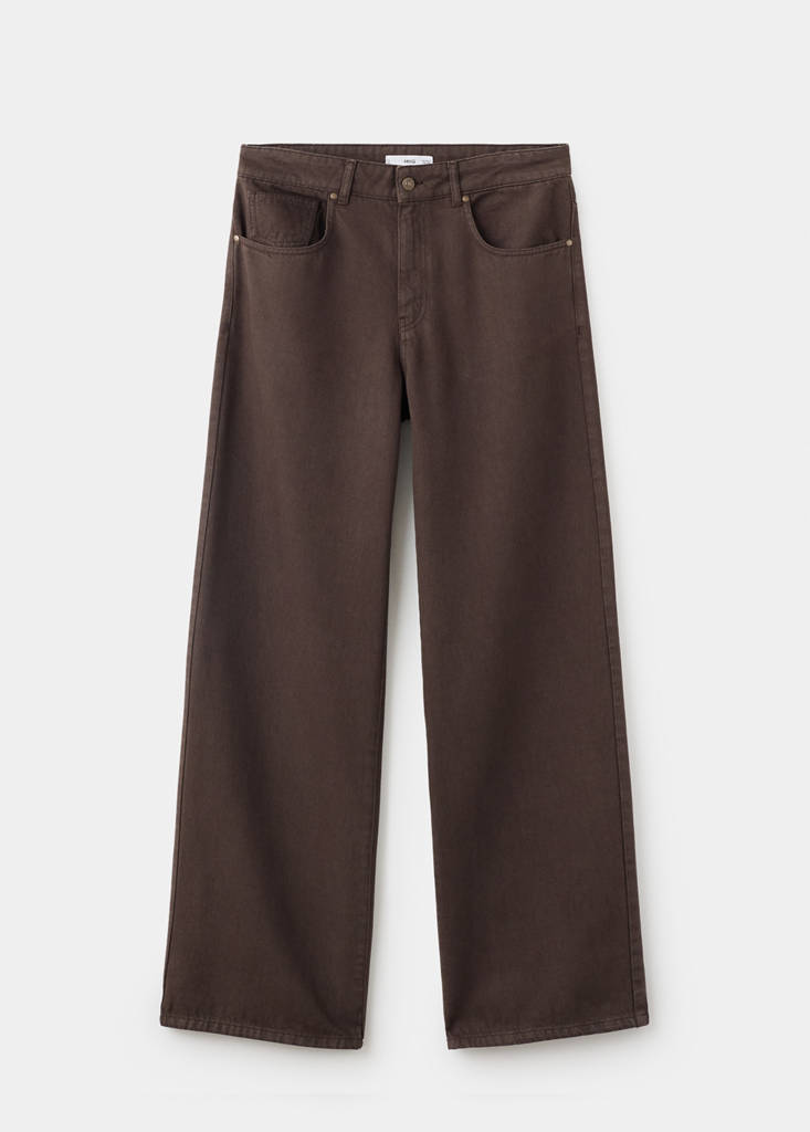 Mid-rise straight jeans — Chocolate