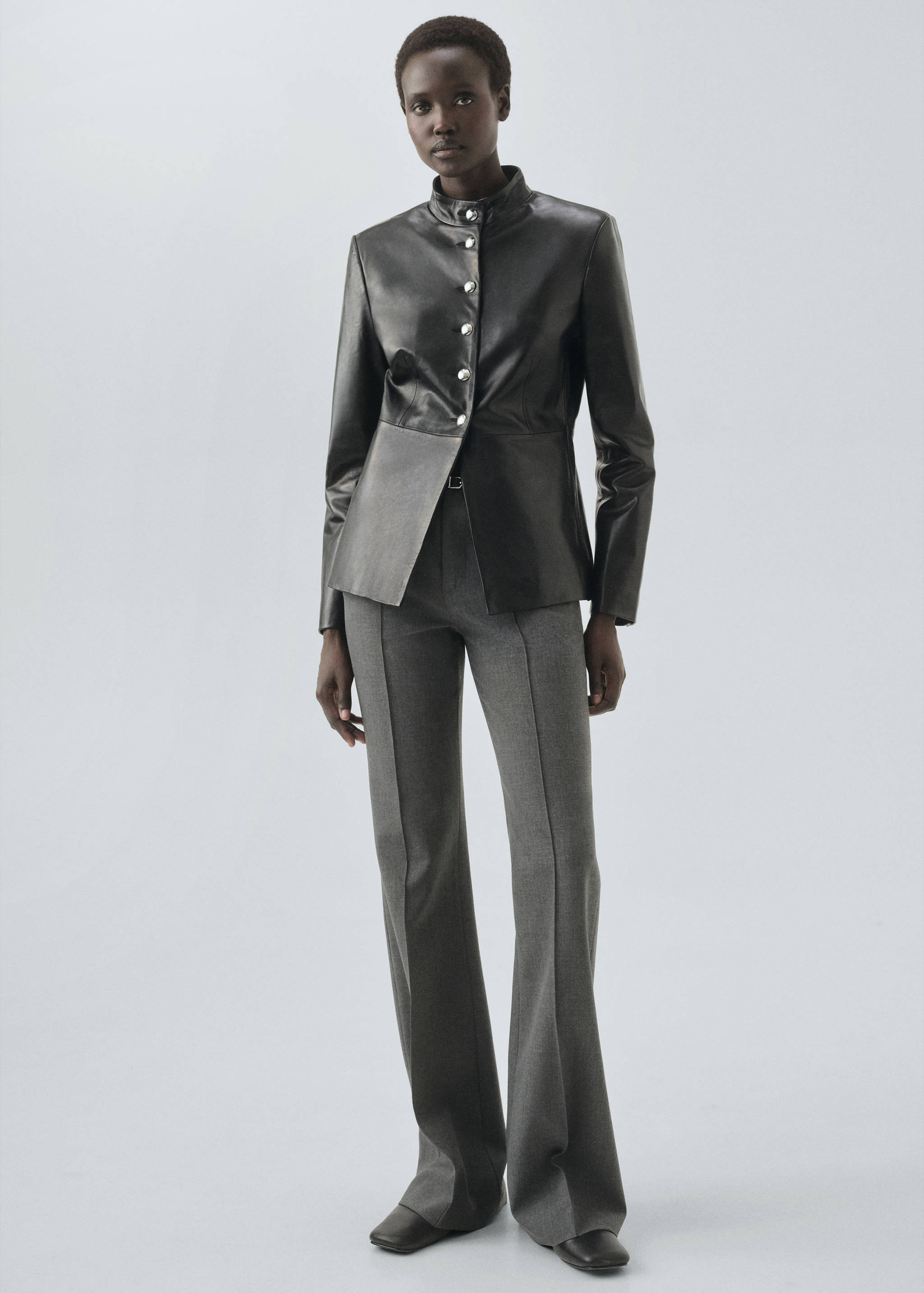 Belt straight-fit pants - General plane