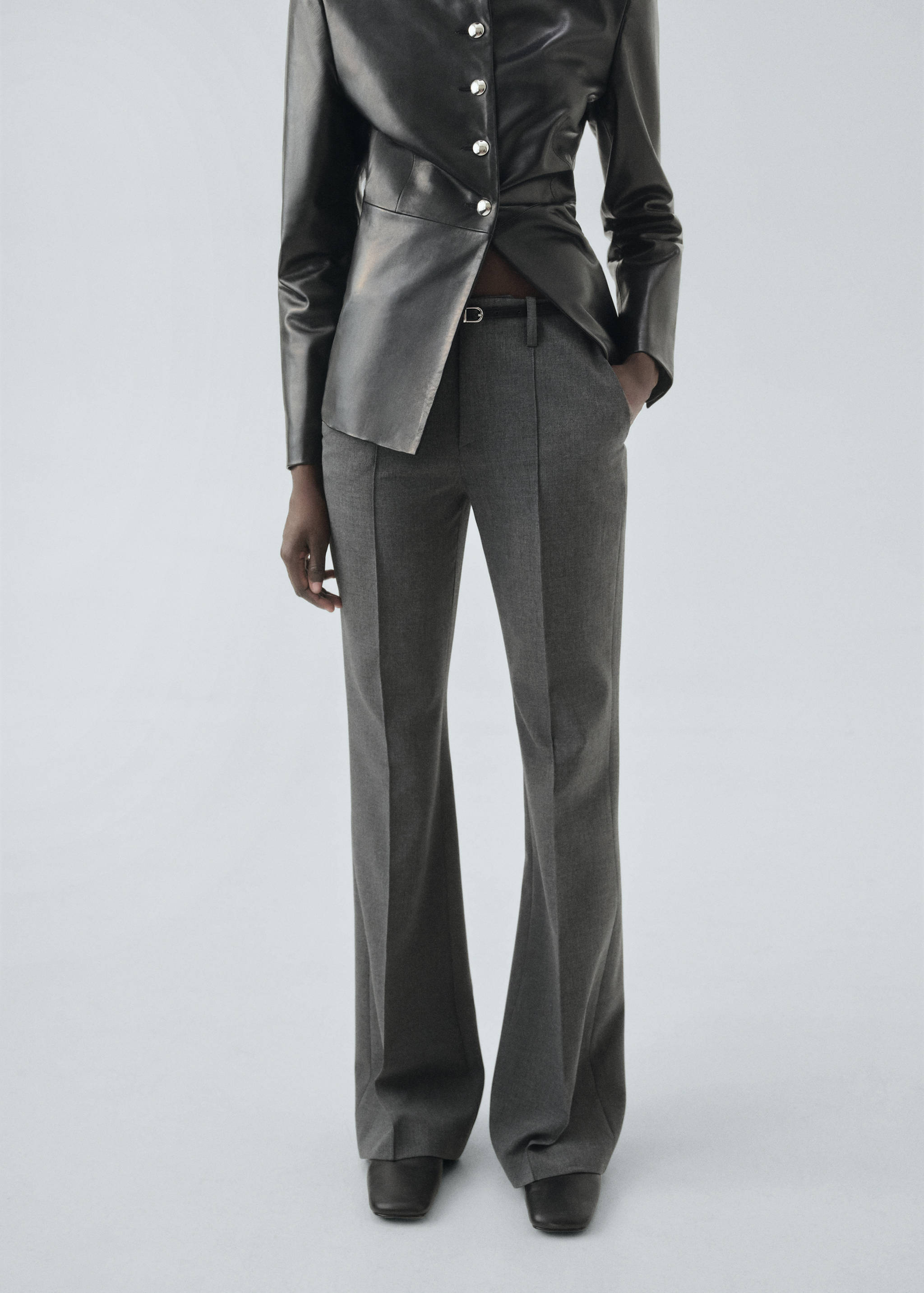 Belt straight-fit pants - Medium plane