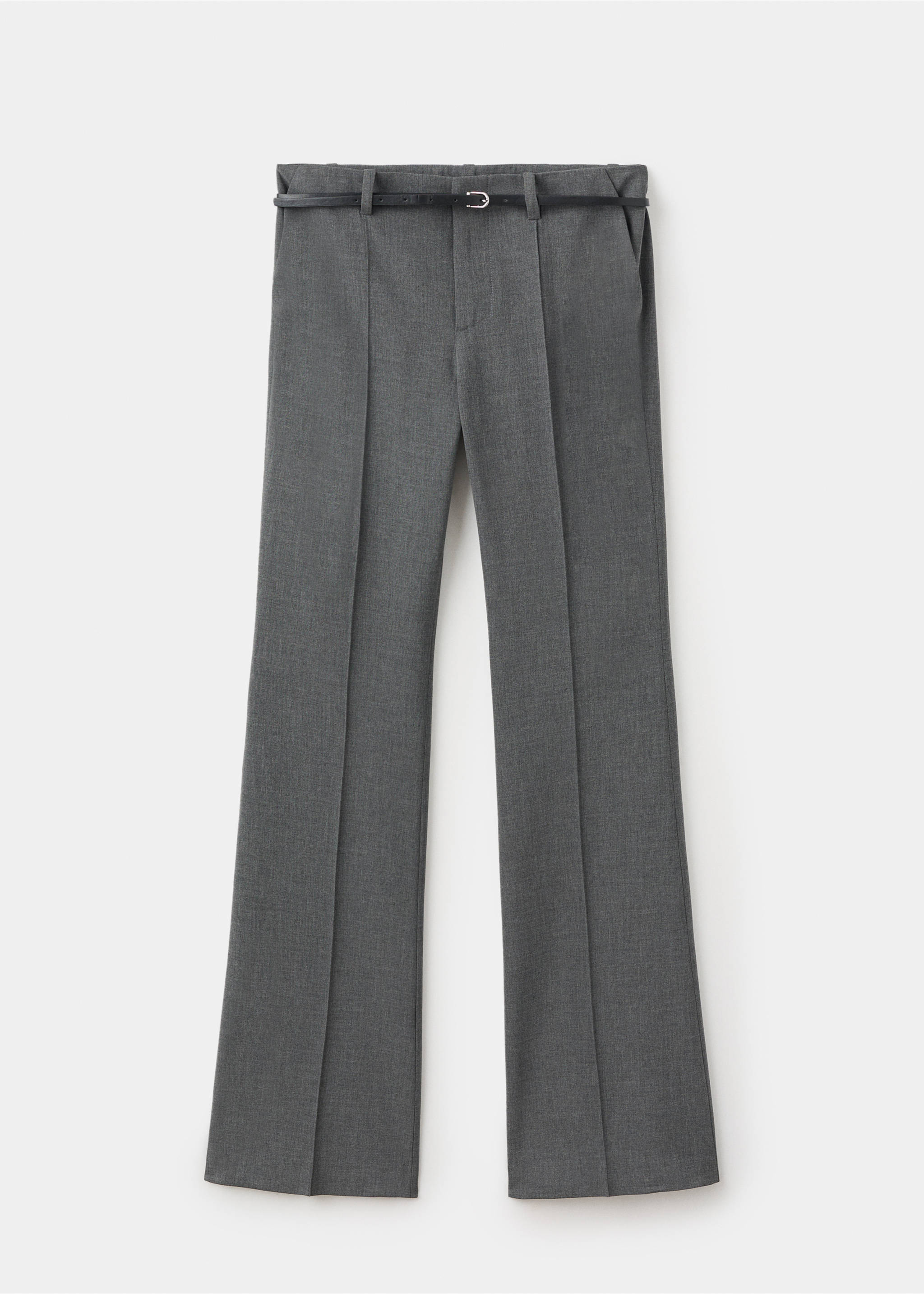 Belt straight-fit trousers - Article without model, Grey. Ref: 17036360-00.