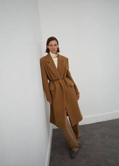 Wool coat with lapels — Medium Brown 2