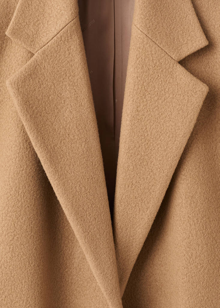 Wool coat with lapels — Medium Brown